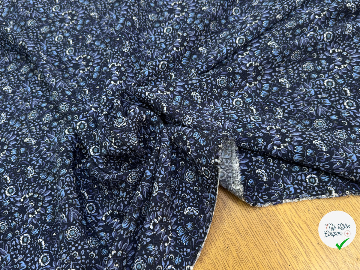 VISCOSE FLUIDE FLORAUX BLEU PREMIUM - My Little Coupon