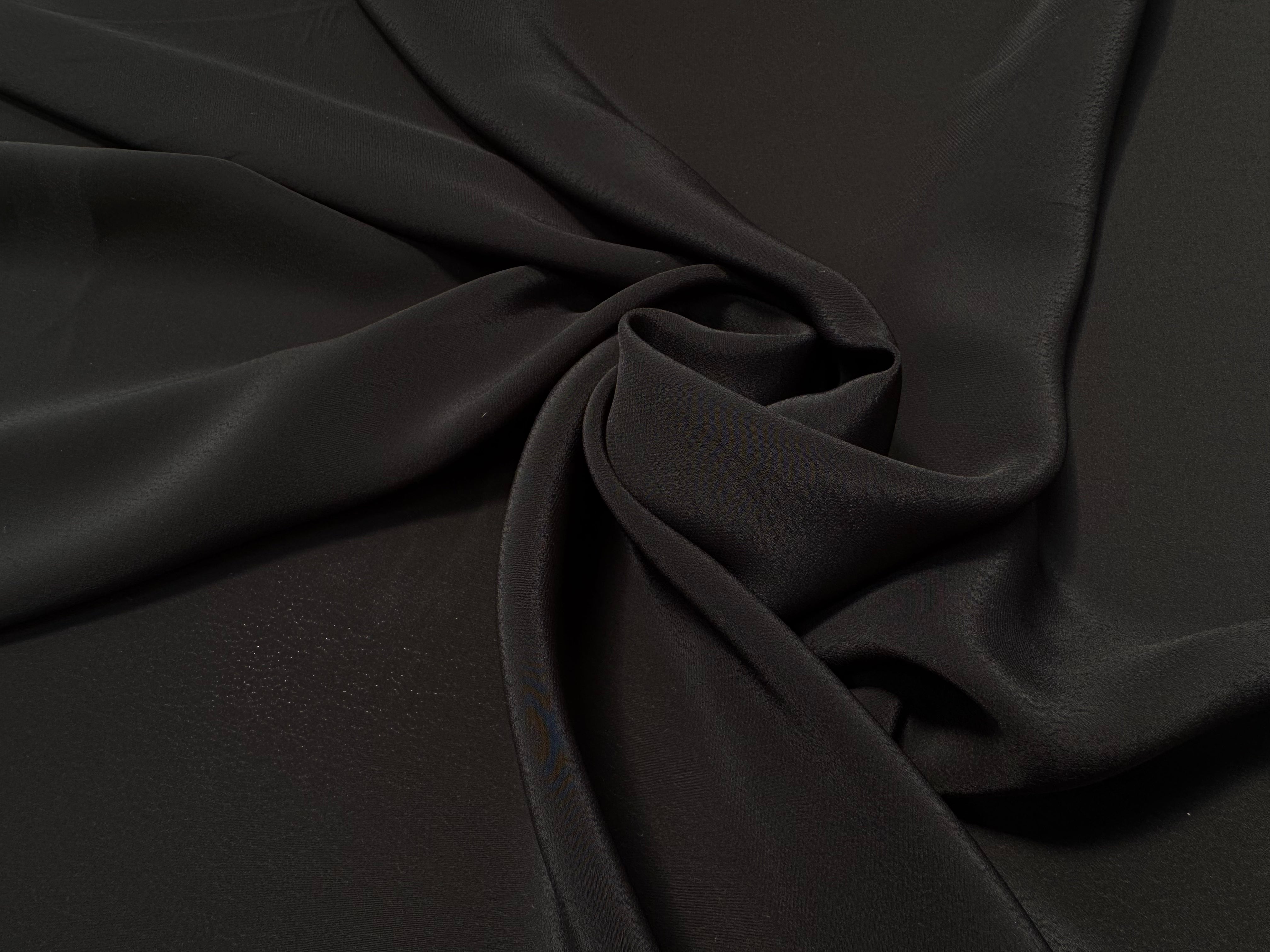 VISCOSE FLUIDE NOIRE UNIE EFFET SATINÉ - My Little Coupon