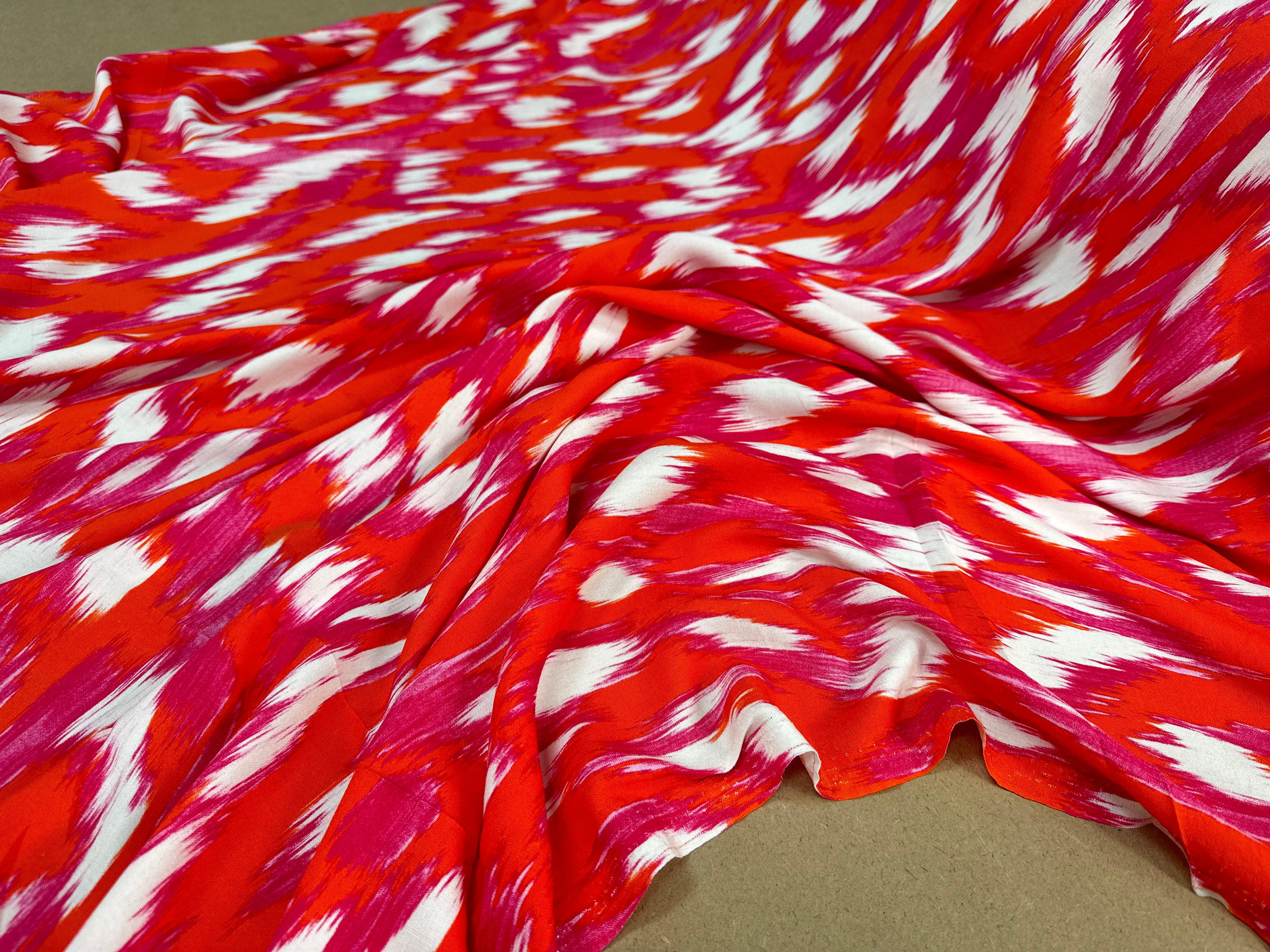 VISCOSE FLUIDE ORANGE TACHES BLANCHES - My Little Coupon