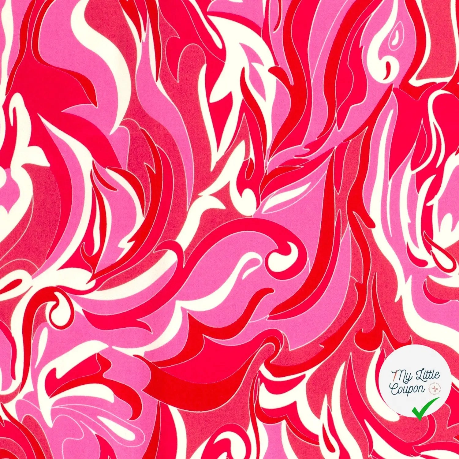 VISCOSE FLUIDE ORANGE & ROSE FEUILLAGES - My Little Coupon