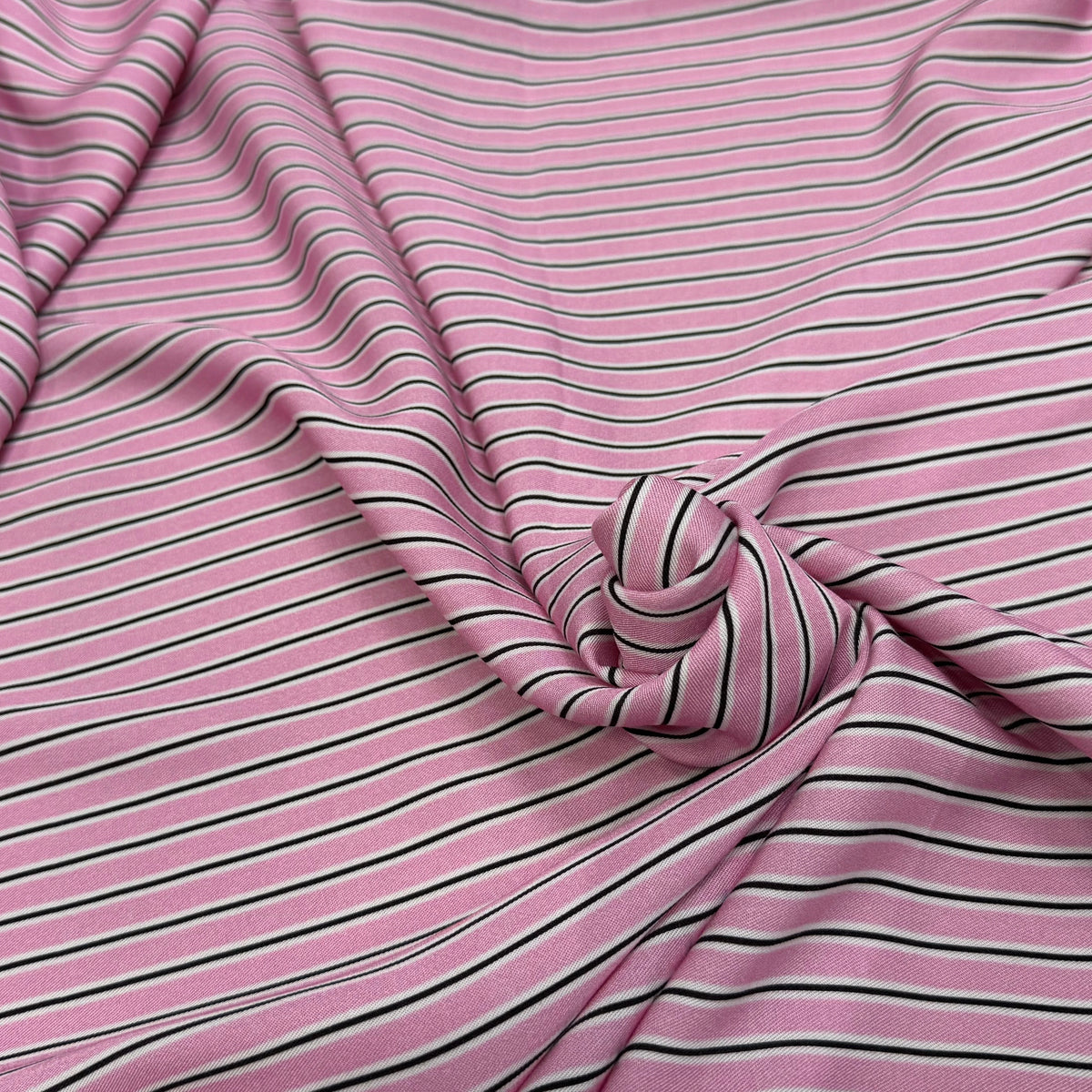 VISCOSE FLUIDE RAYON TWILL PRINTED ROSE PALE - My Little Coupon