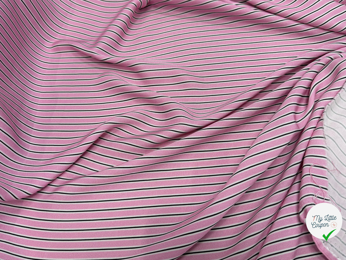 VISCOSE FLUIDE RAYON TWILL PRINTED ROSE PALE - My Little Coupon