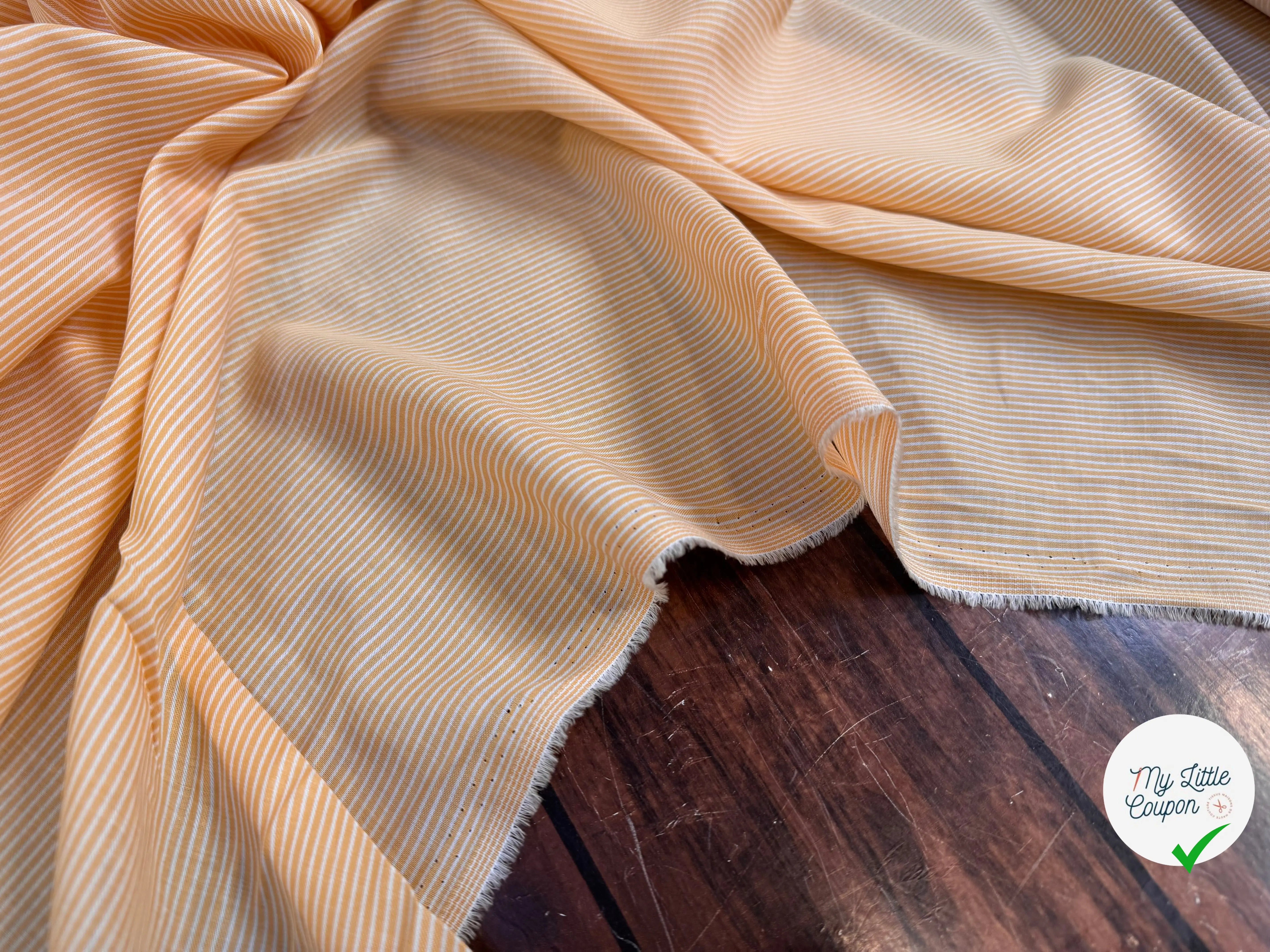 VISCOSE FROIDE RAYURES FOND ORANGE - My Little Coupon