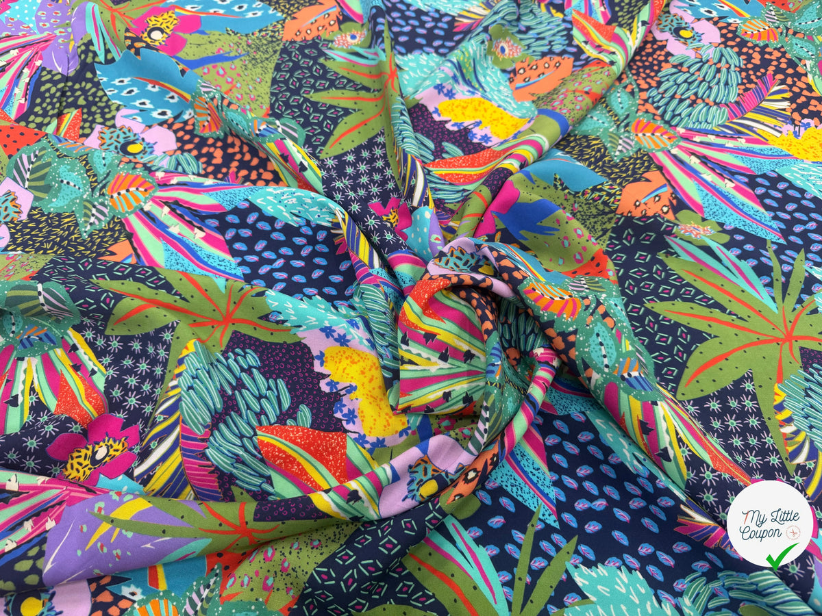 VISCOSE JUNGLE MARINE MULTICO 140 CM - My Little Coupon