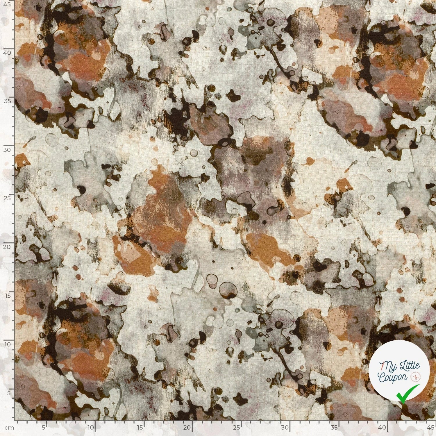 VISCOSE LIN CHAINE ET TRAME ABSTRAIT BEIGE - My Little Coupon