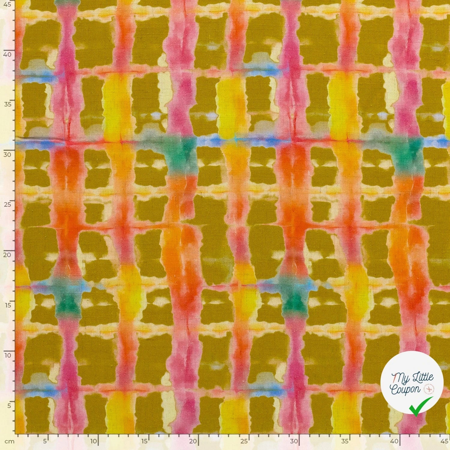 VISCOSE LIN CHAINE ET TRAME ABSTRAIT VERT CITRON - My Little Coupon