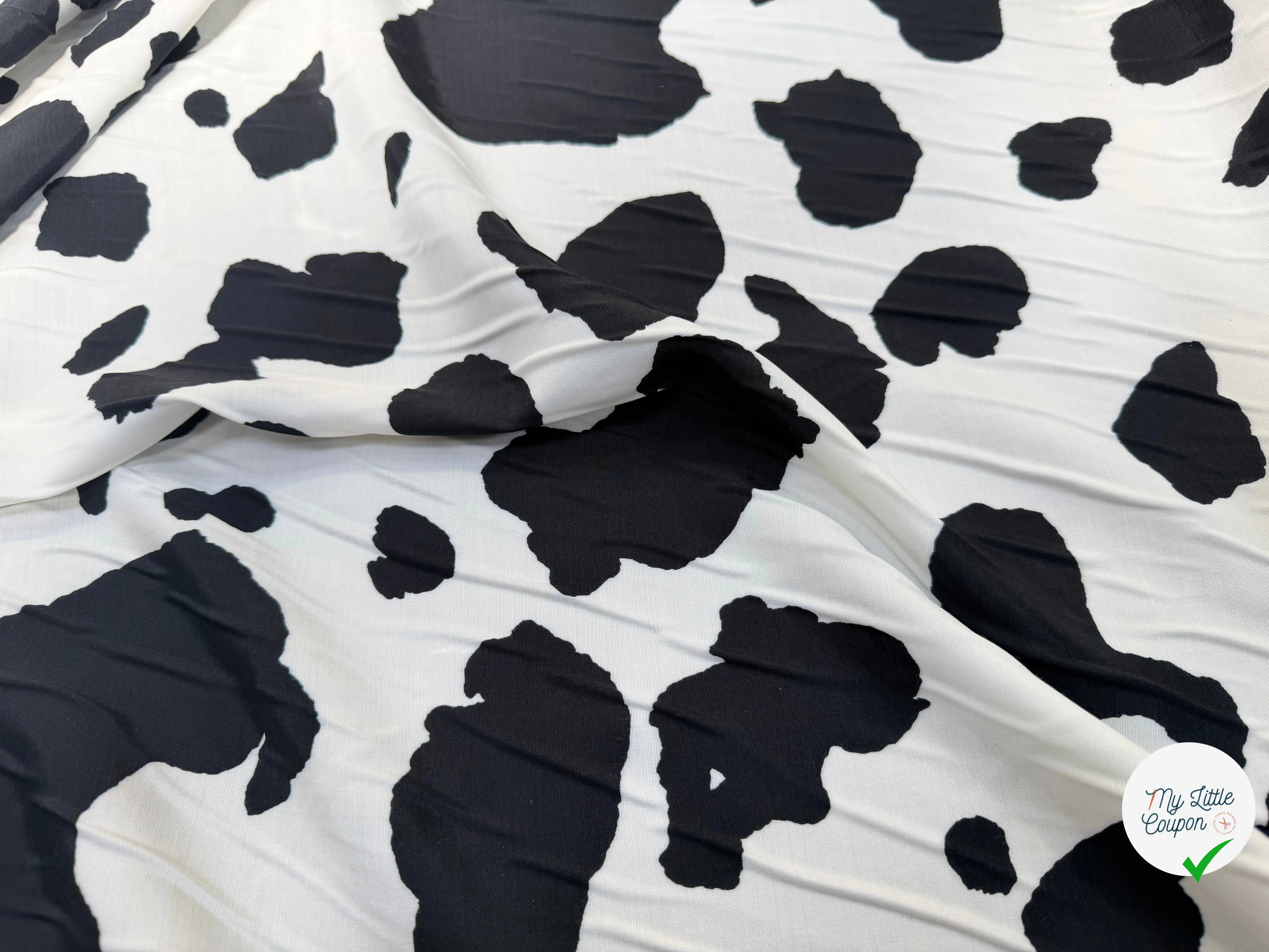 VISCOSE MOTIF ANIMALIER BLANC ET NOIR - My Little Coupon