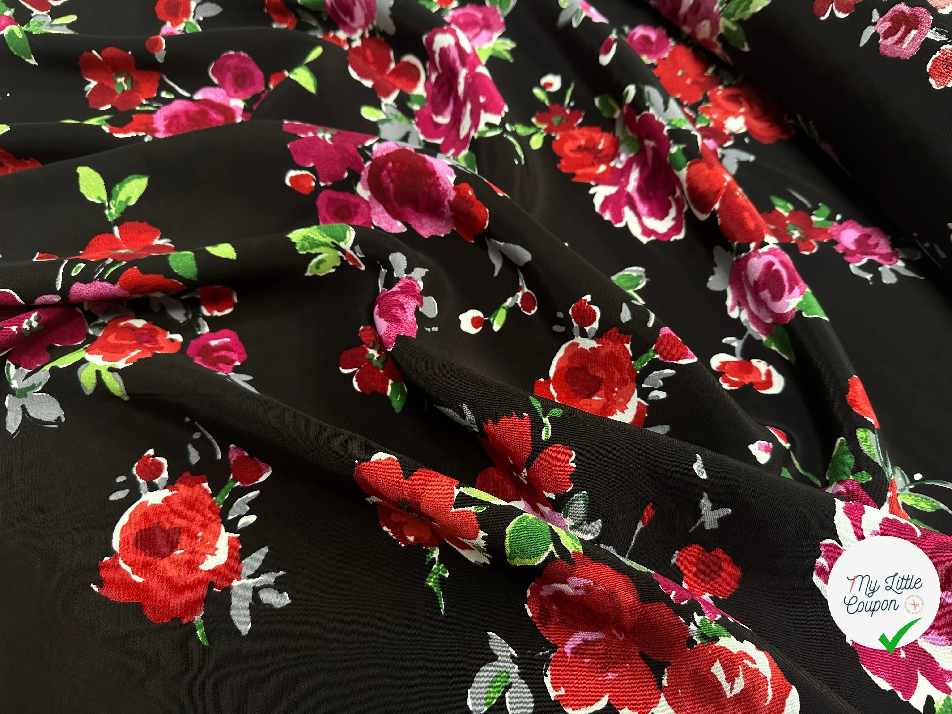 VISCOSE NOIR DE FLEURS SUPERBEÂ - My Little Coupon