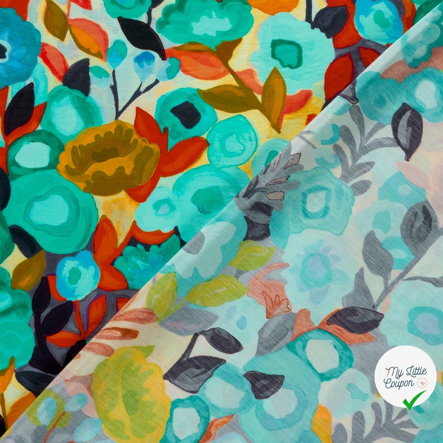 VISCOSE NYLON OTTOMAN FLOWERS - My Little Coupon