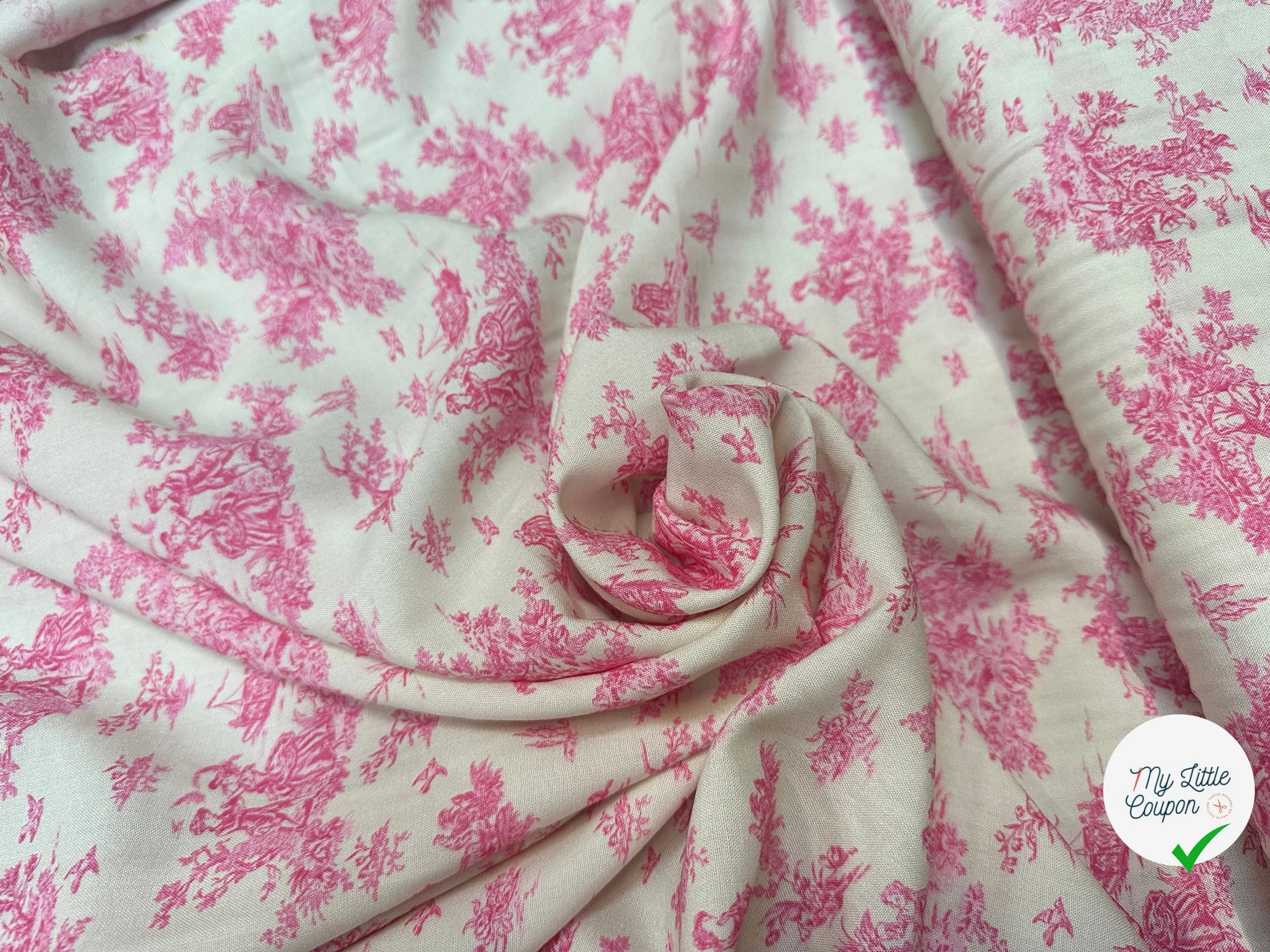 VISCOSE POMPADOUR BLANC CASSE / ROSE - My Little Coupon