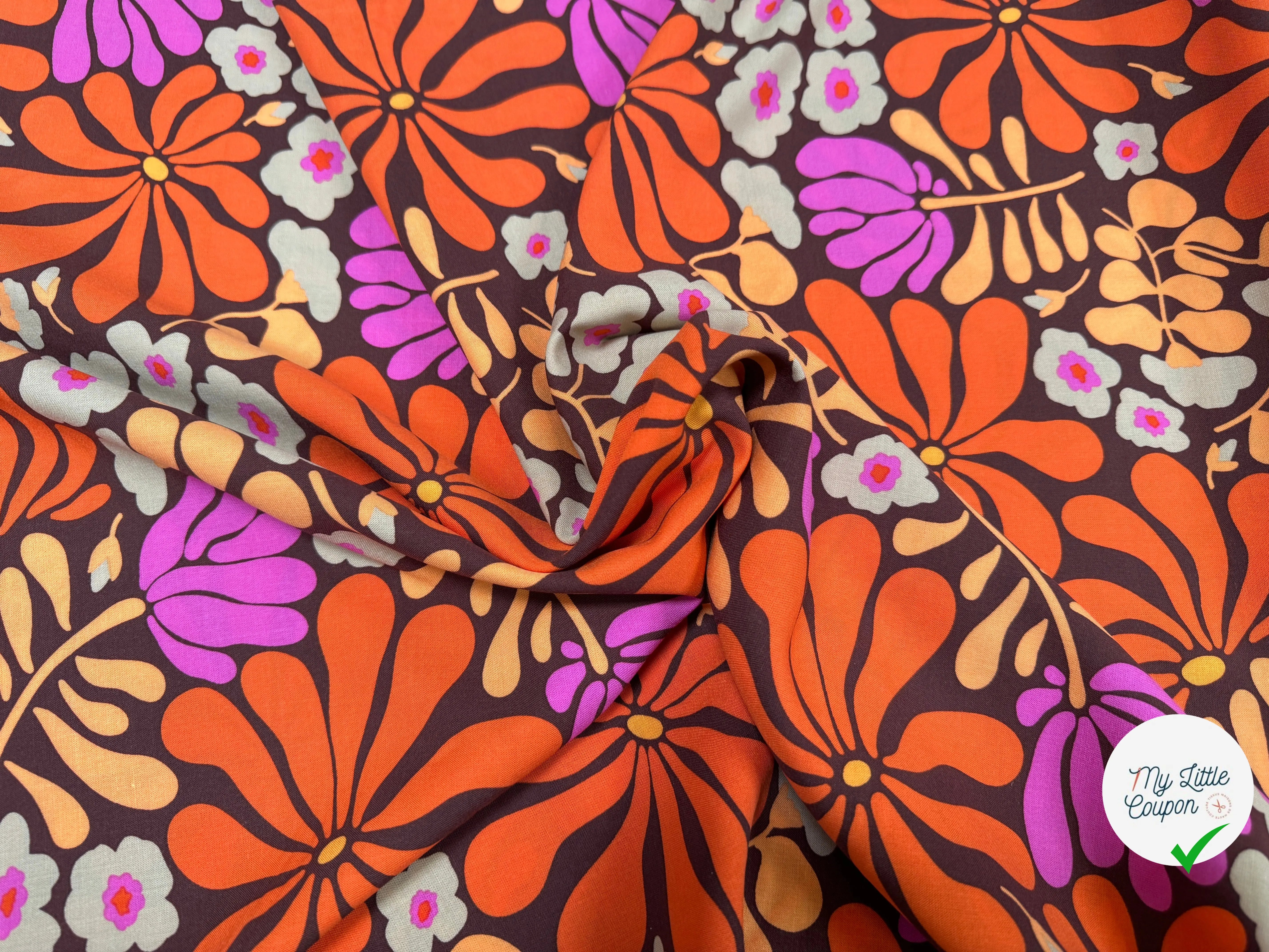 VISCOSE SANDRINE MARRON / ORANGE - My Little Coupon