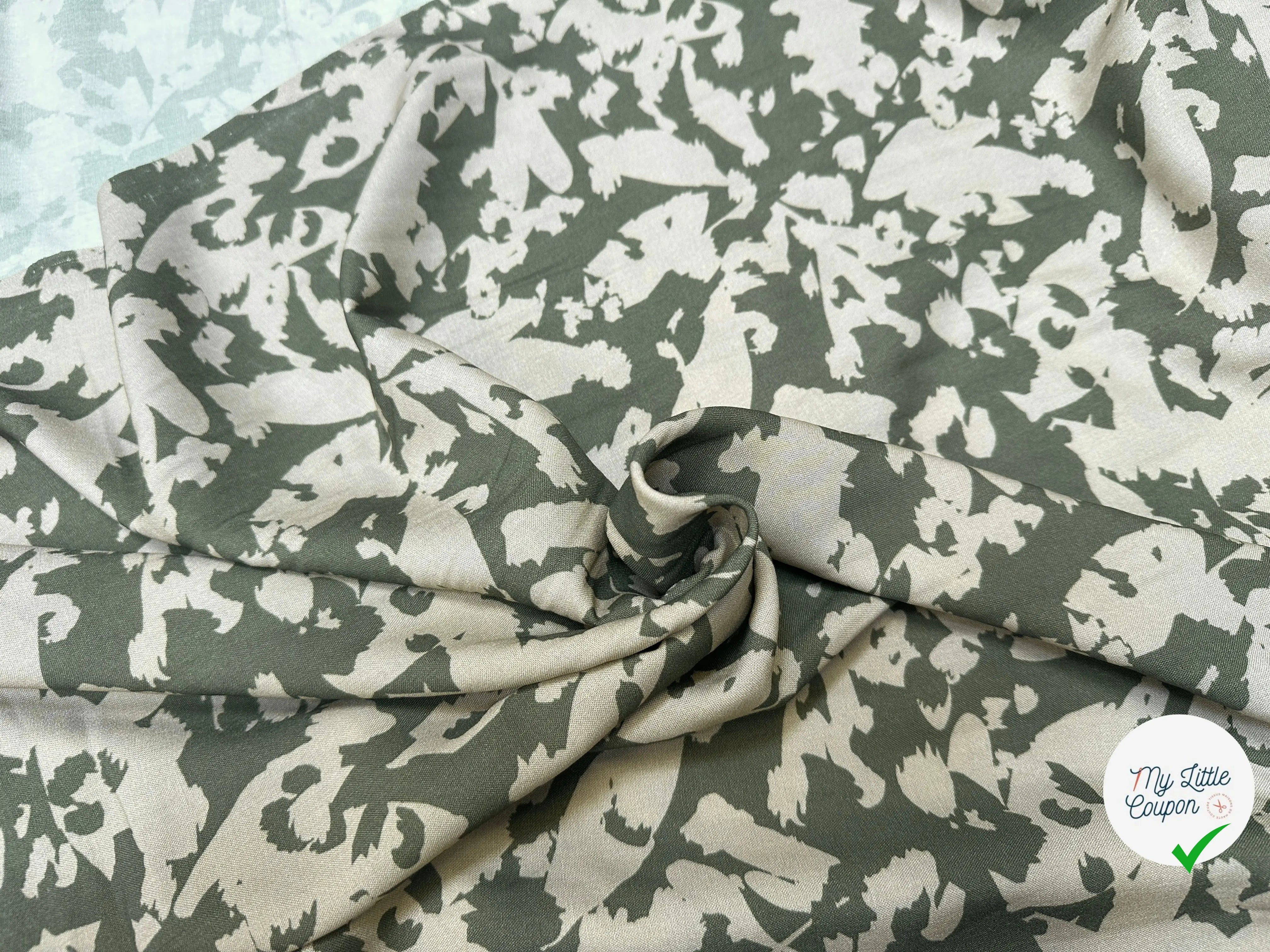 VISCOSE SAVYO KAKI / VERT 1BNUM D6-PAP 150 - My Little Coupon