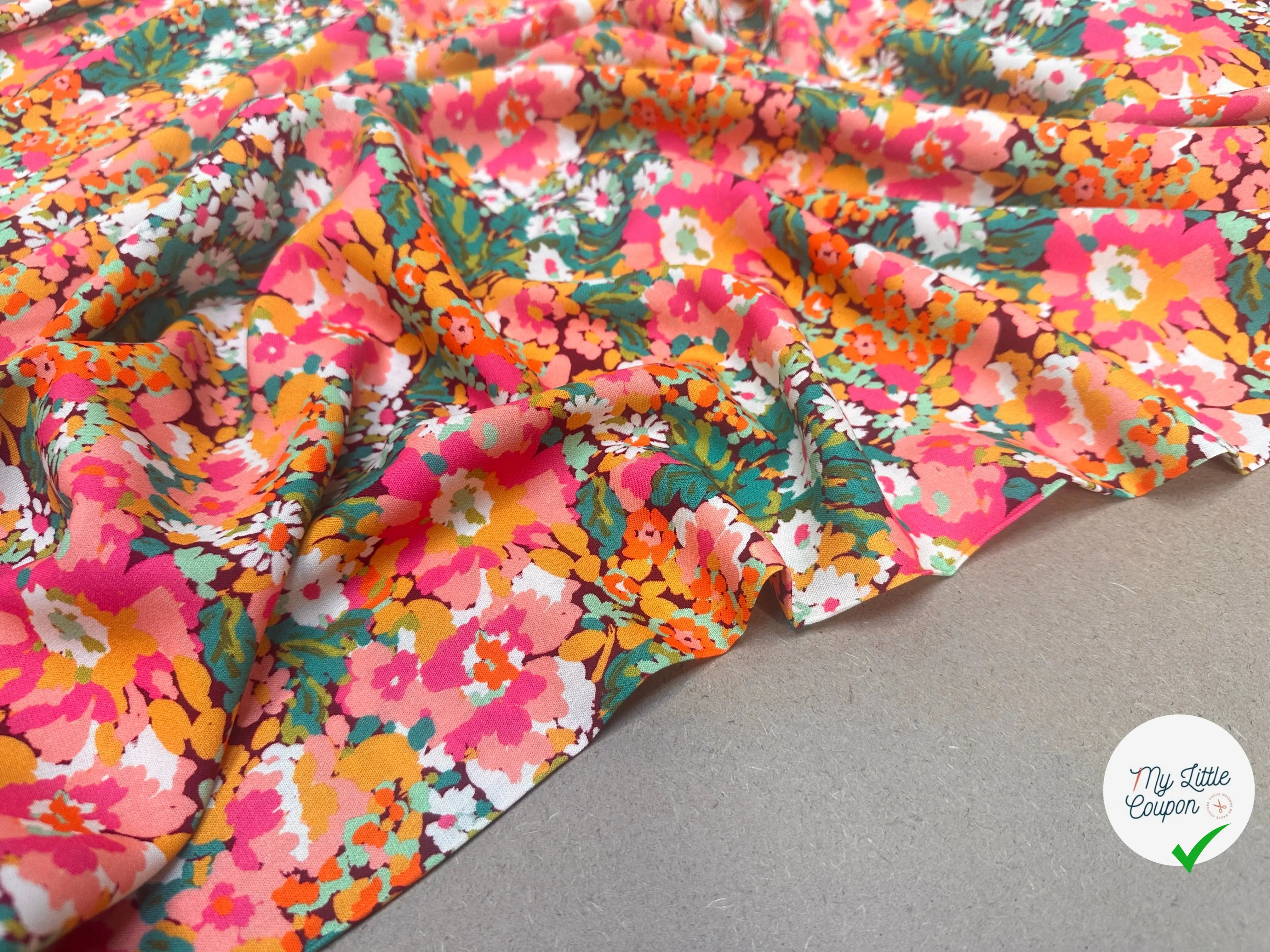 VISCOSE SILENE MARRON / ROSE - My Little Coupon