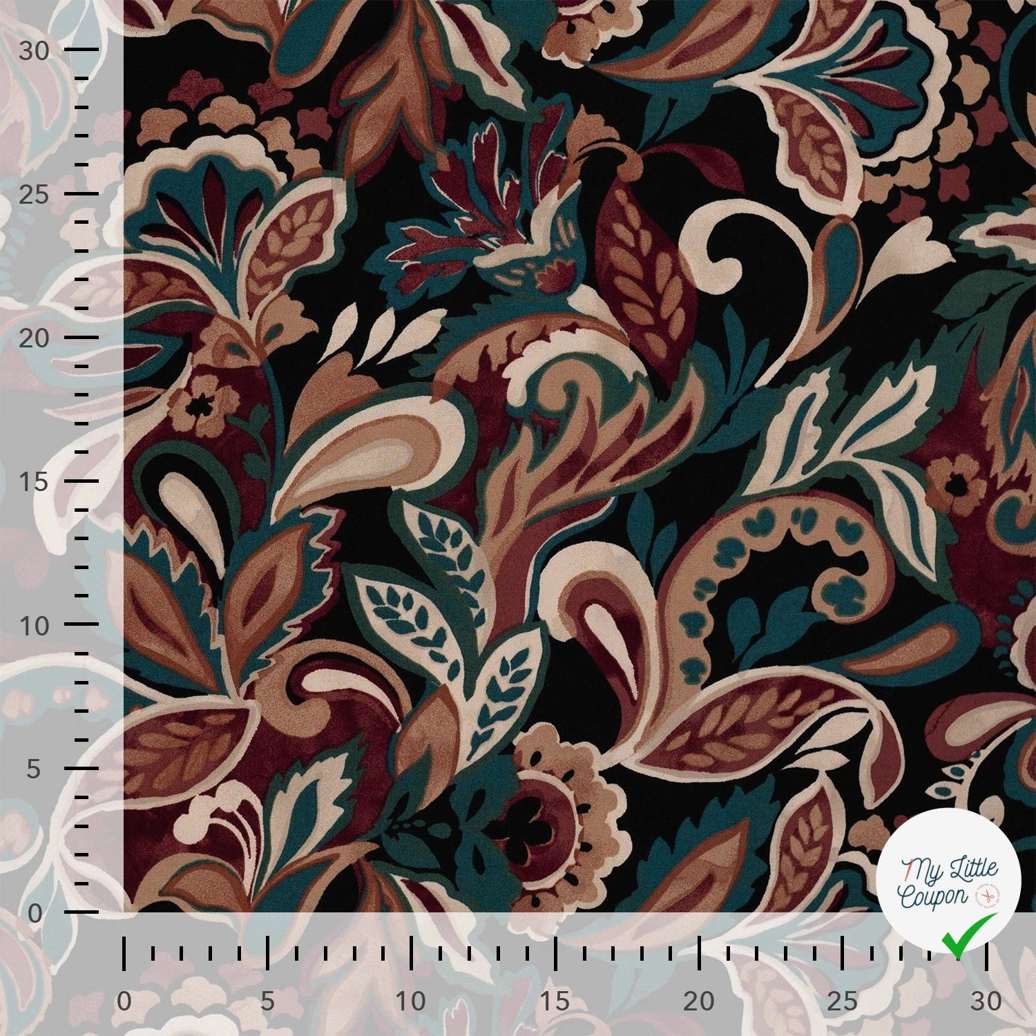 Viscose stretch imprimée feuilles vert armée - texture
