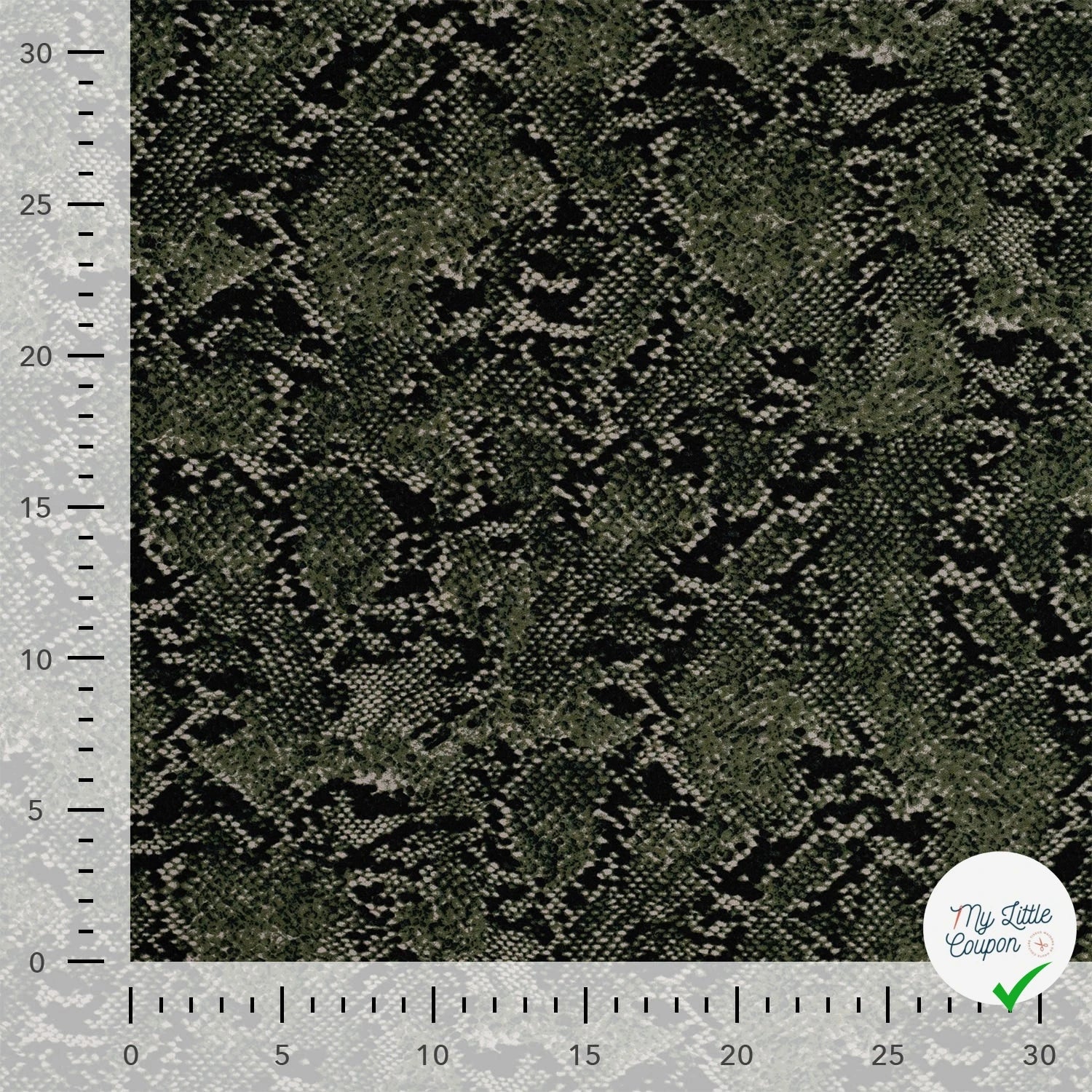 Viscose stretch imprimée serpent kaki - texture