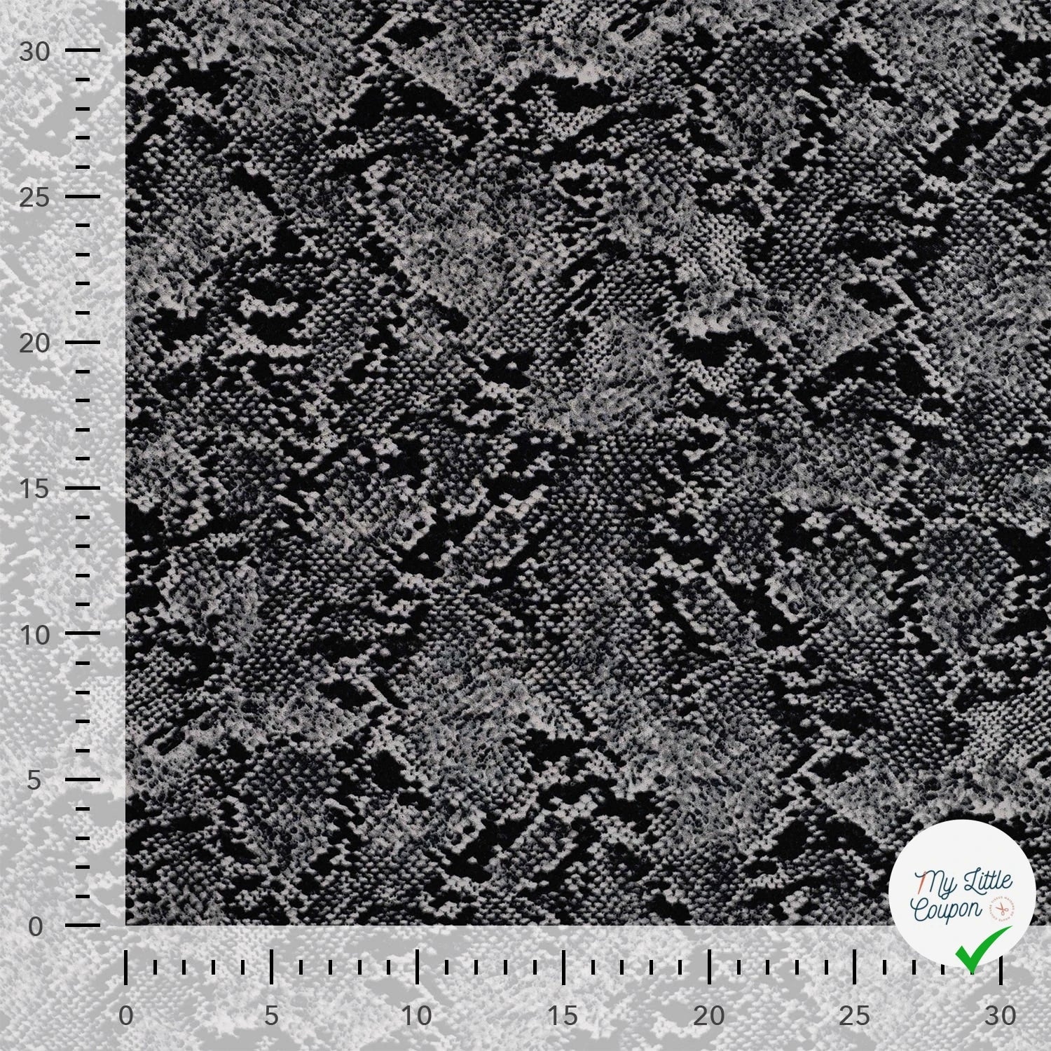 Viscose stretch imprimée serpent noir - texture