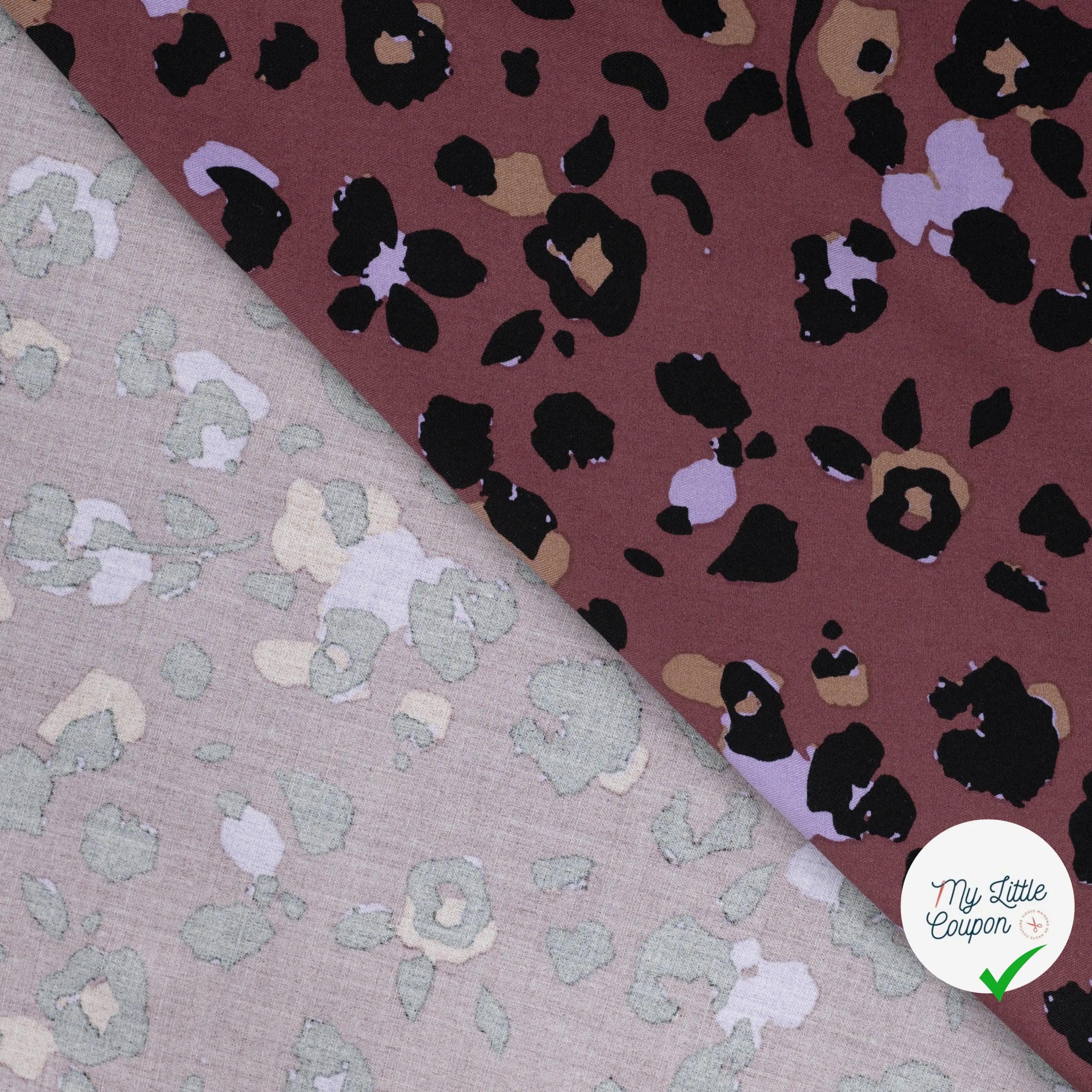 VISCOSE TWILL PRINT LEOPARD LILAC - BLACK - My Little Coupon