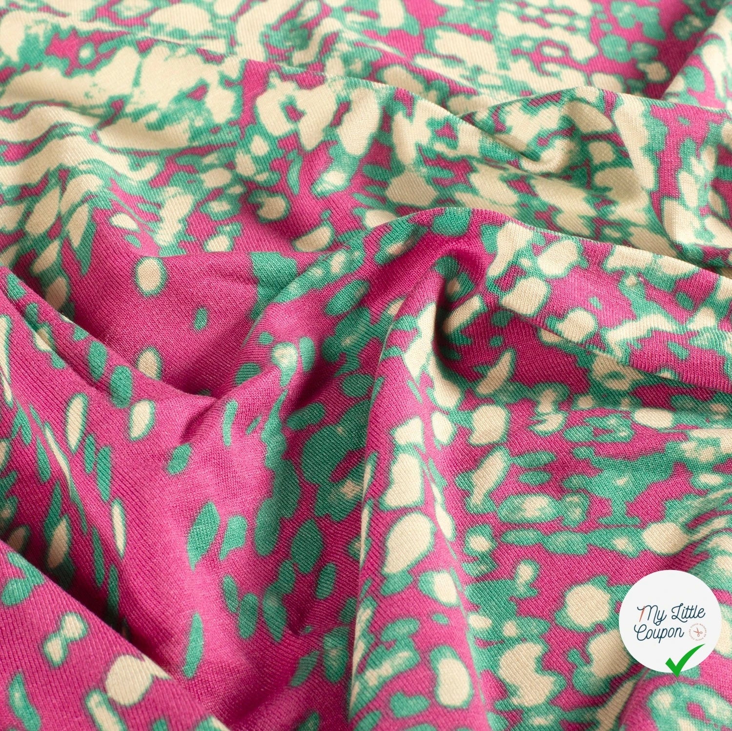 VISCOSE VORTEX JERSEY ABSTRACT ABSTRAIT ROSE - My Little Coupon