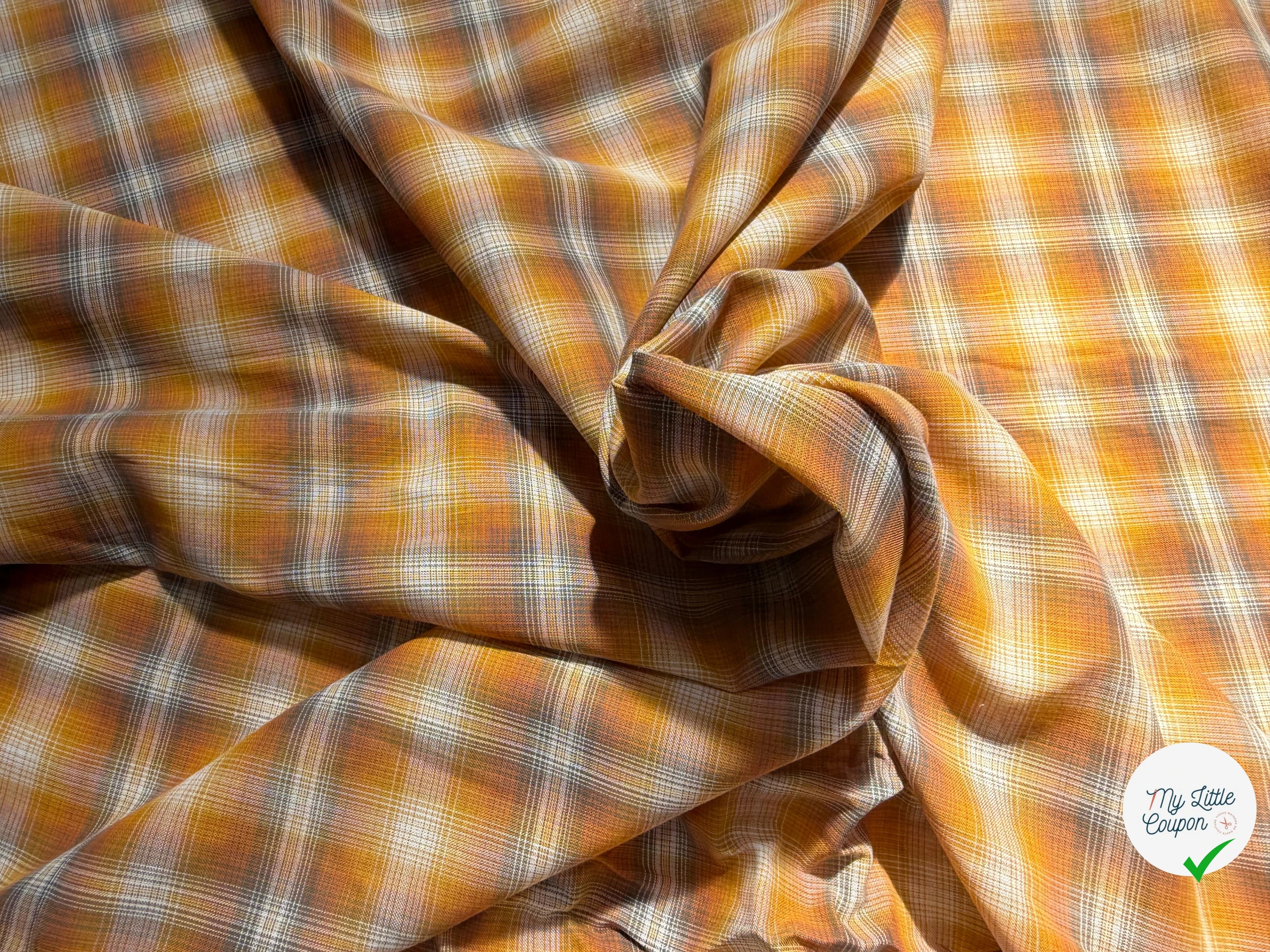 VOILE COTON CARREAUX ORANGE - My Little Coupon