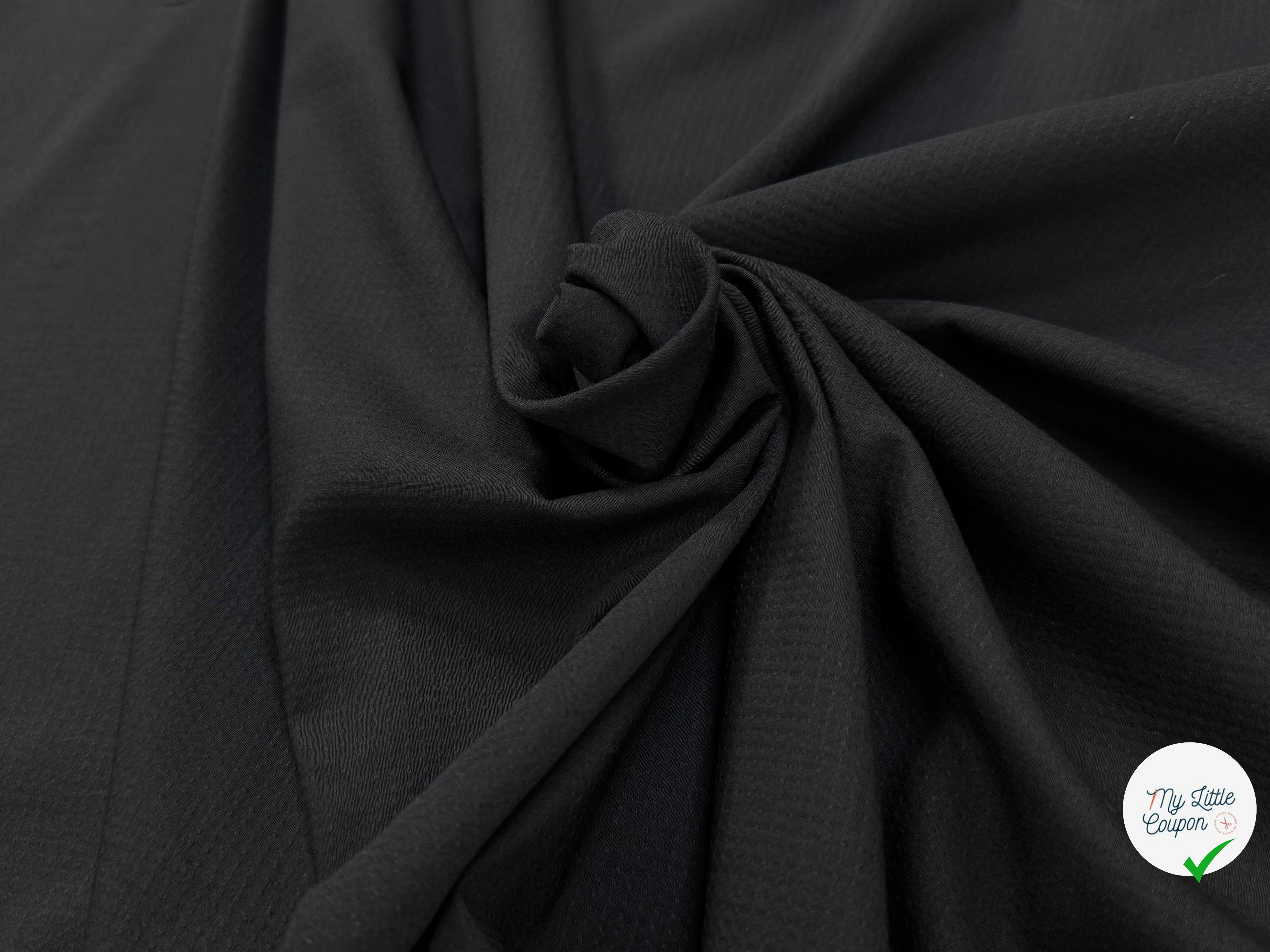 VOILE COTON GAUFFRÉ ANTHRACITE - My Little Coupon