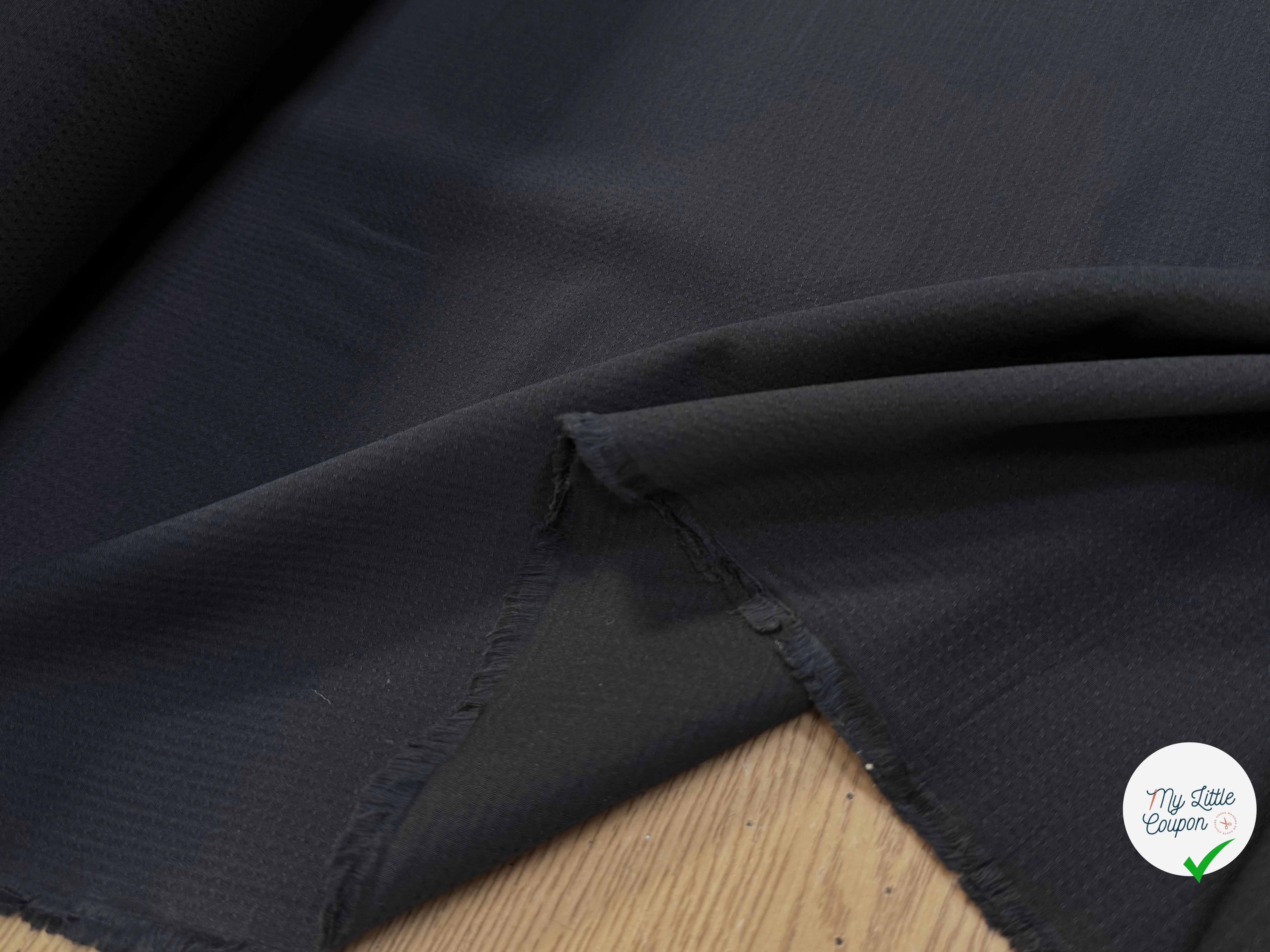 VOILE COTON GAUFFRÉ ANTHRACITE - My Little Coupon