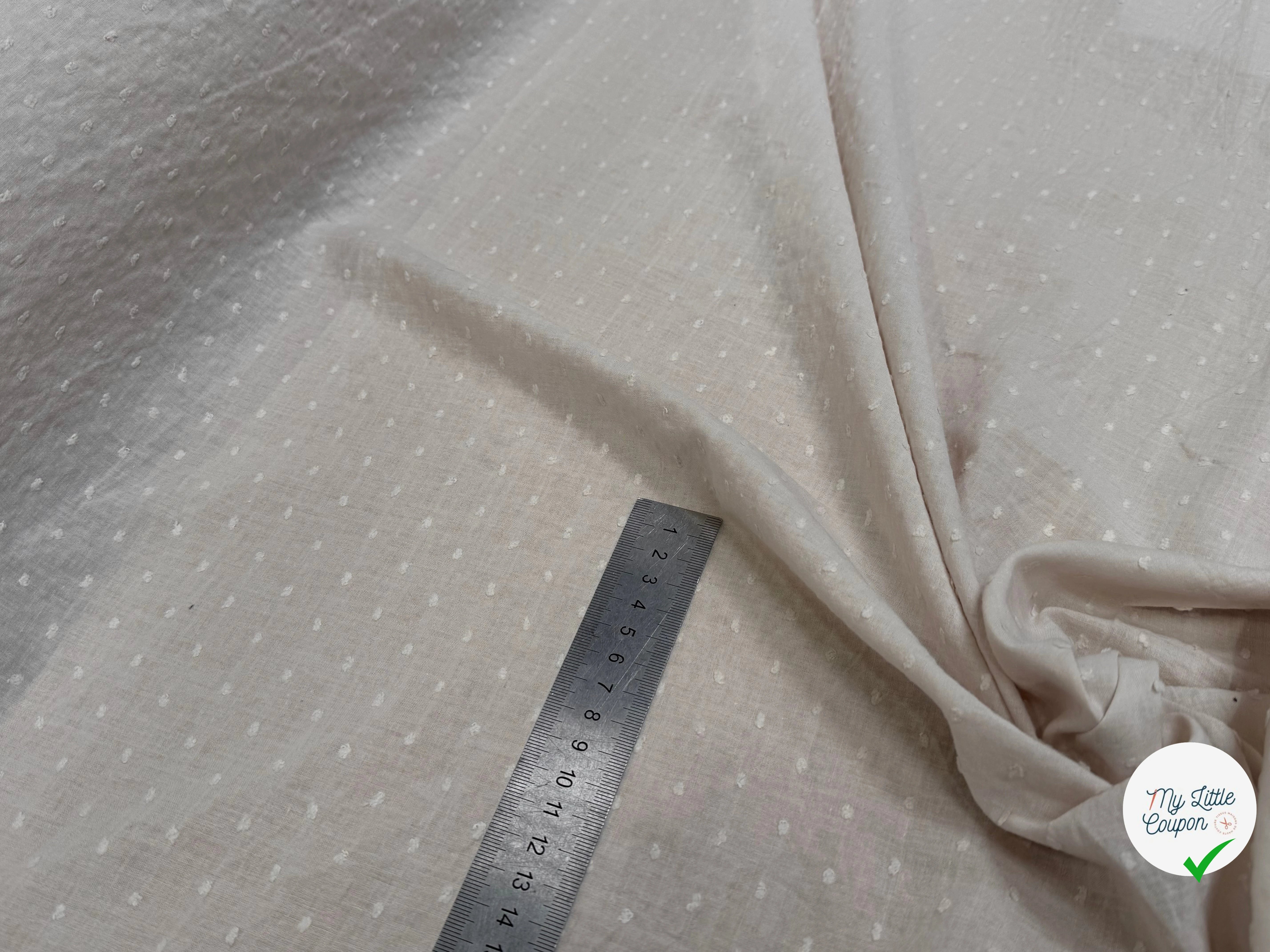 VOILE COTON PLUMETIS ÉCRU - My Little Coupon