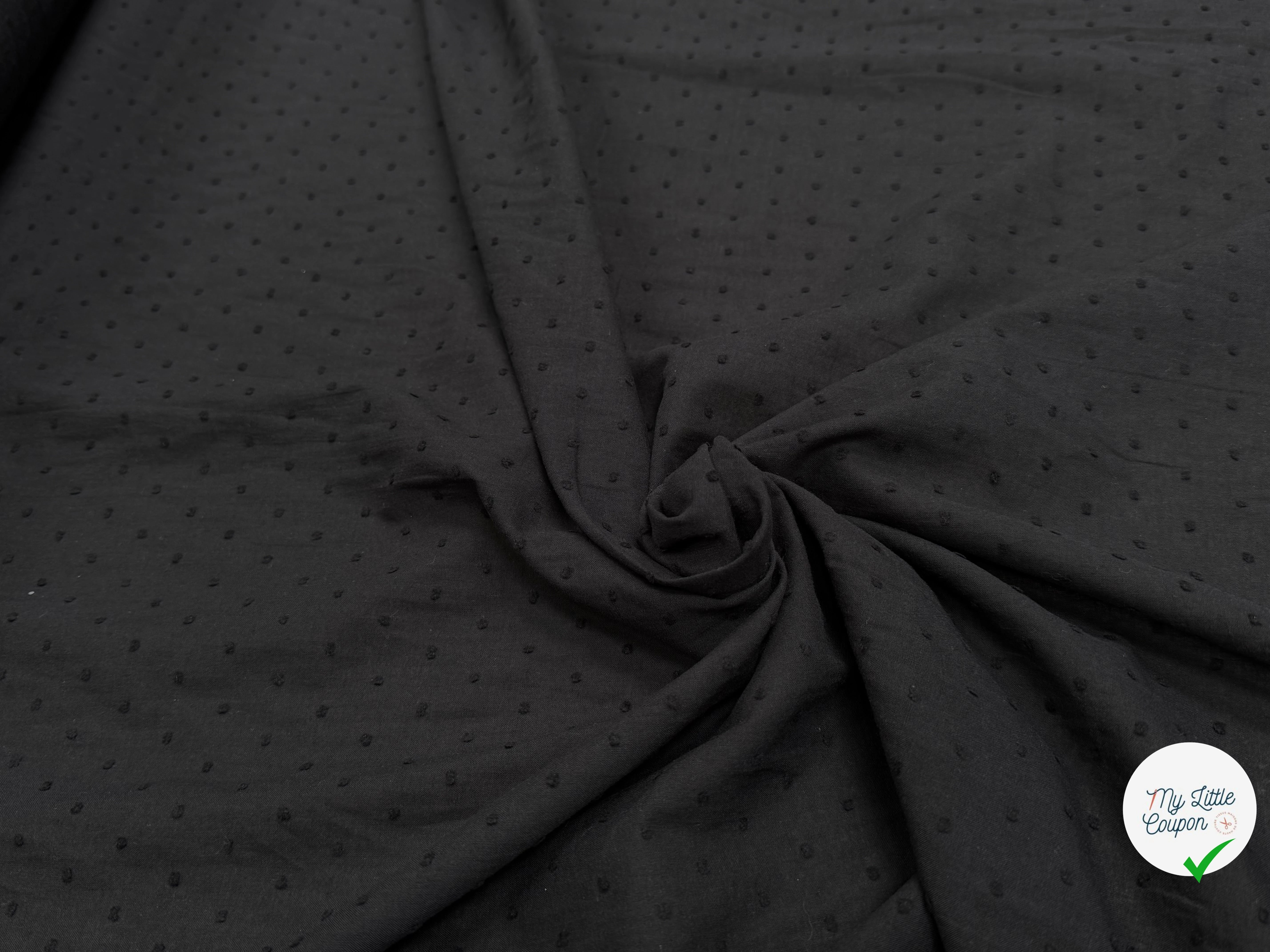 VOILE COTON PLUMETIS NOIR - My Little Coupon