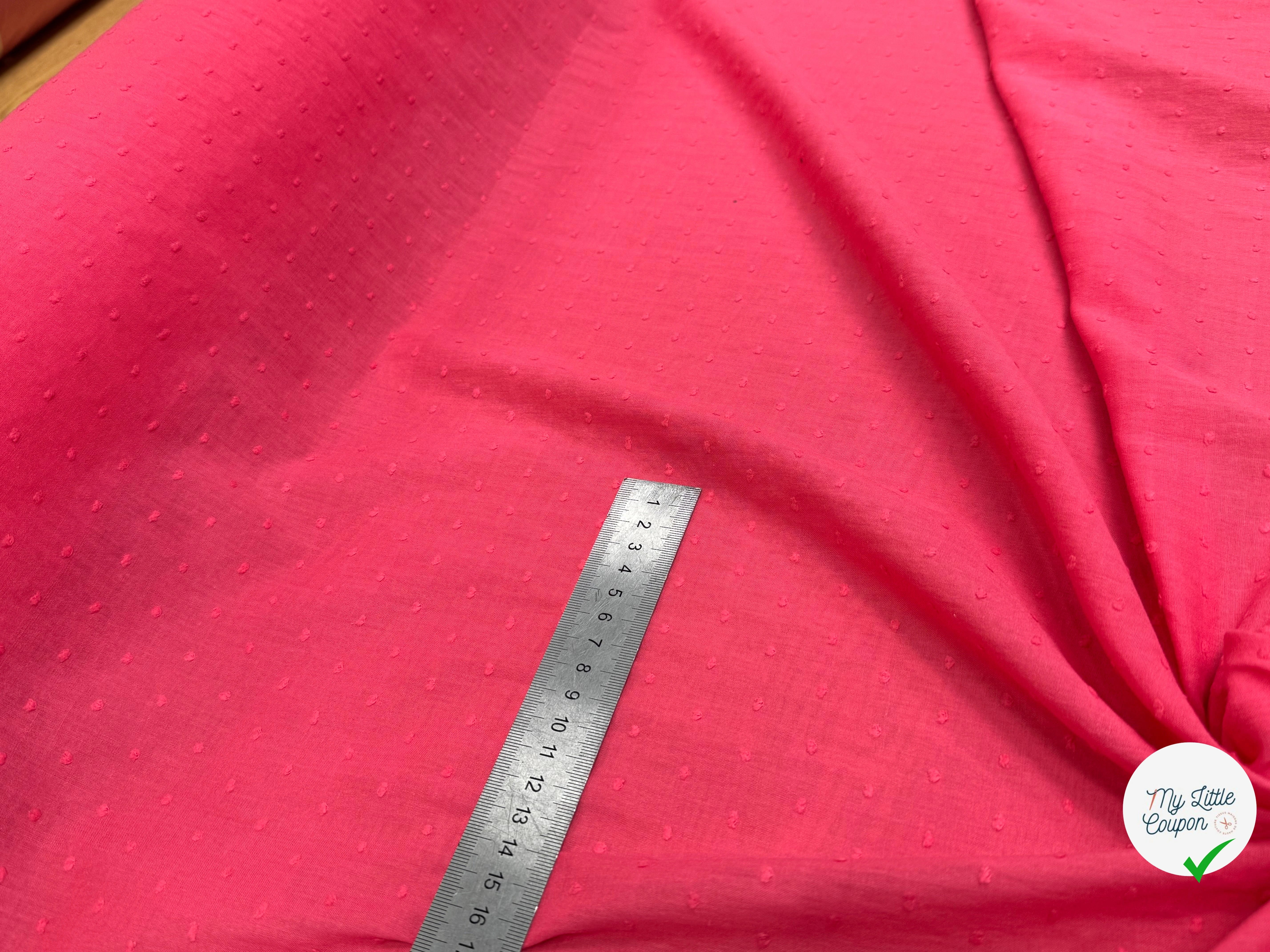 VOILE COTON PLUMETIS ROSE PIQUANT - My Little Coupon