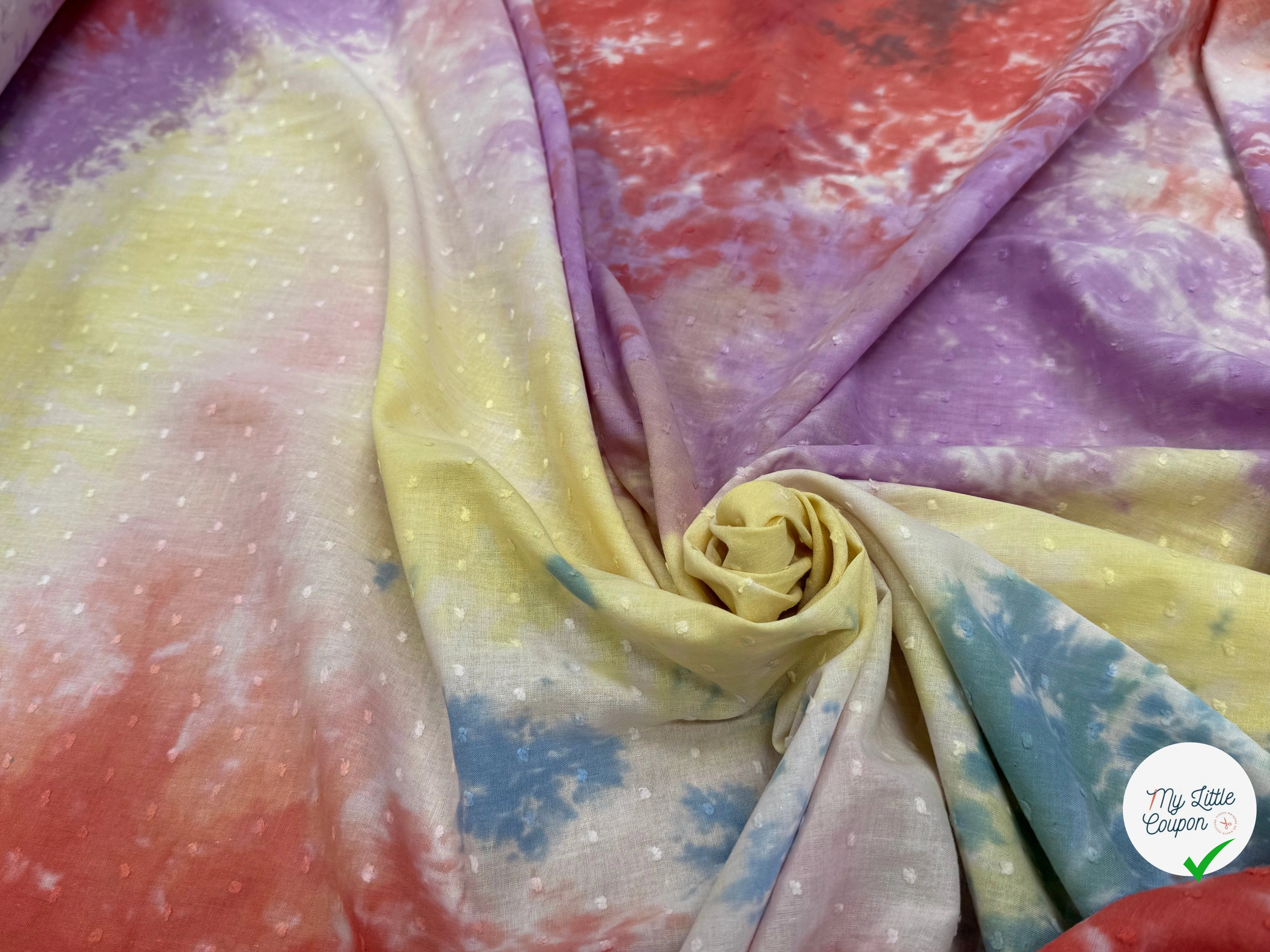 VOILE COTON PLUMETIS TIE AND DYE - My Little Coupon