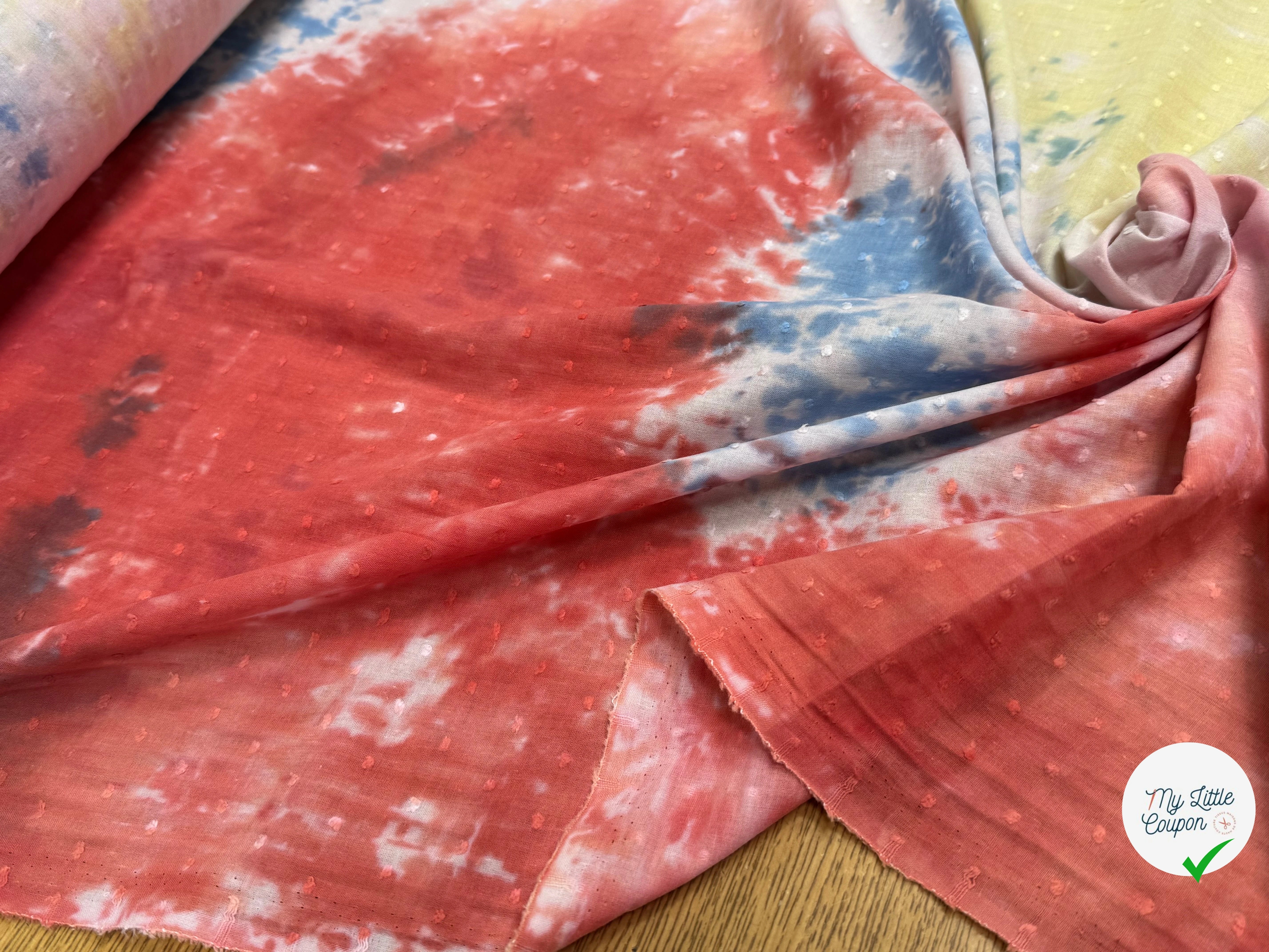 VOILE COTON PLUMETIS TIE AND DYE - My Little Coupon
