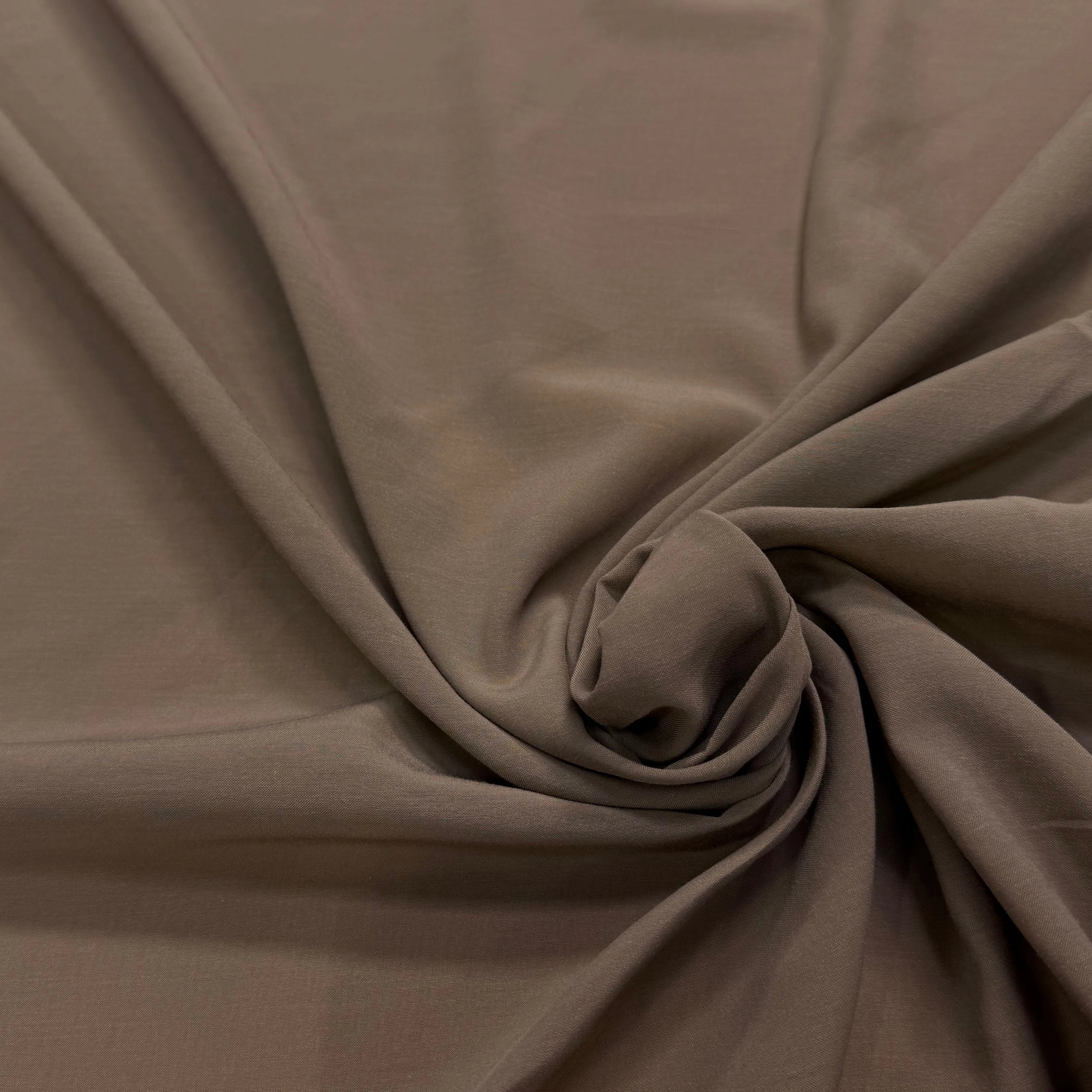 VOILE CREPÉ POLYVISCOSE MARRON - My Little Coupon