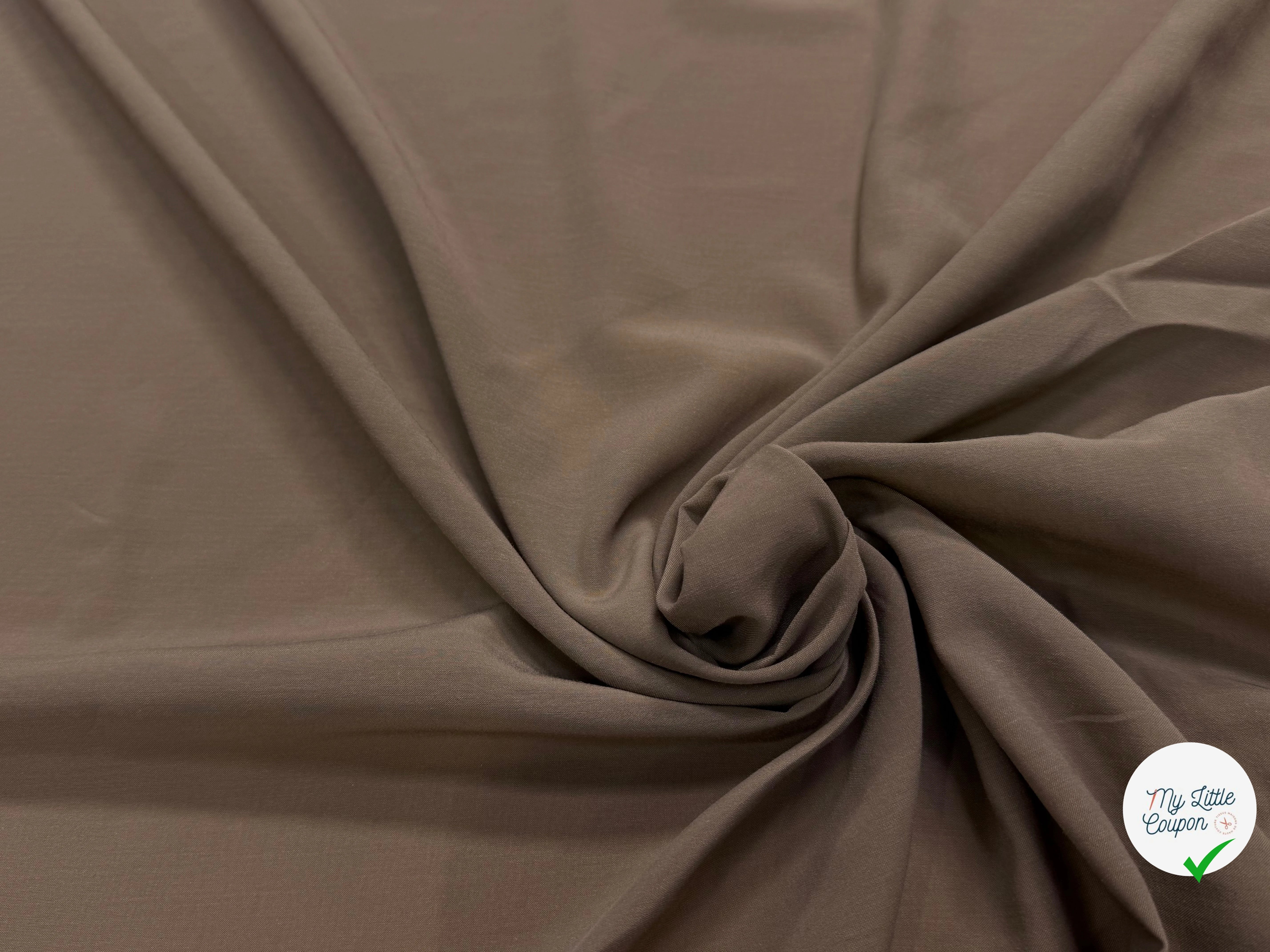 VOILE CREPÉ POLYVISCOSE MARRON - My Little Coupon
