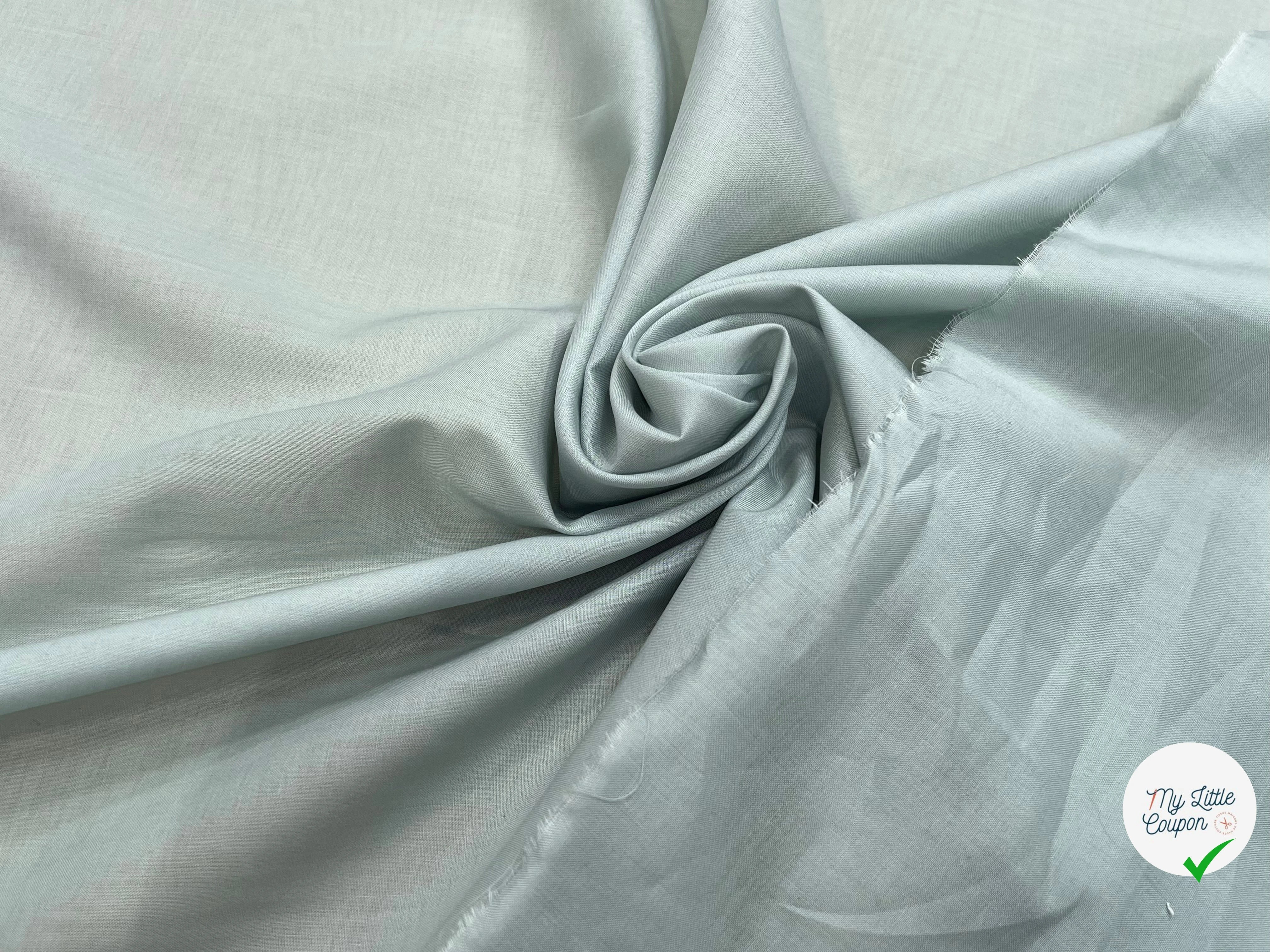 VOILE DE COTON 100% COTON BLEU VERT - My Little Coupon