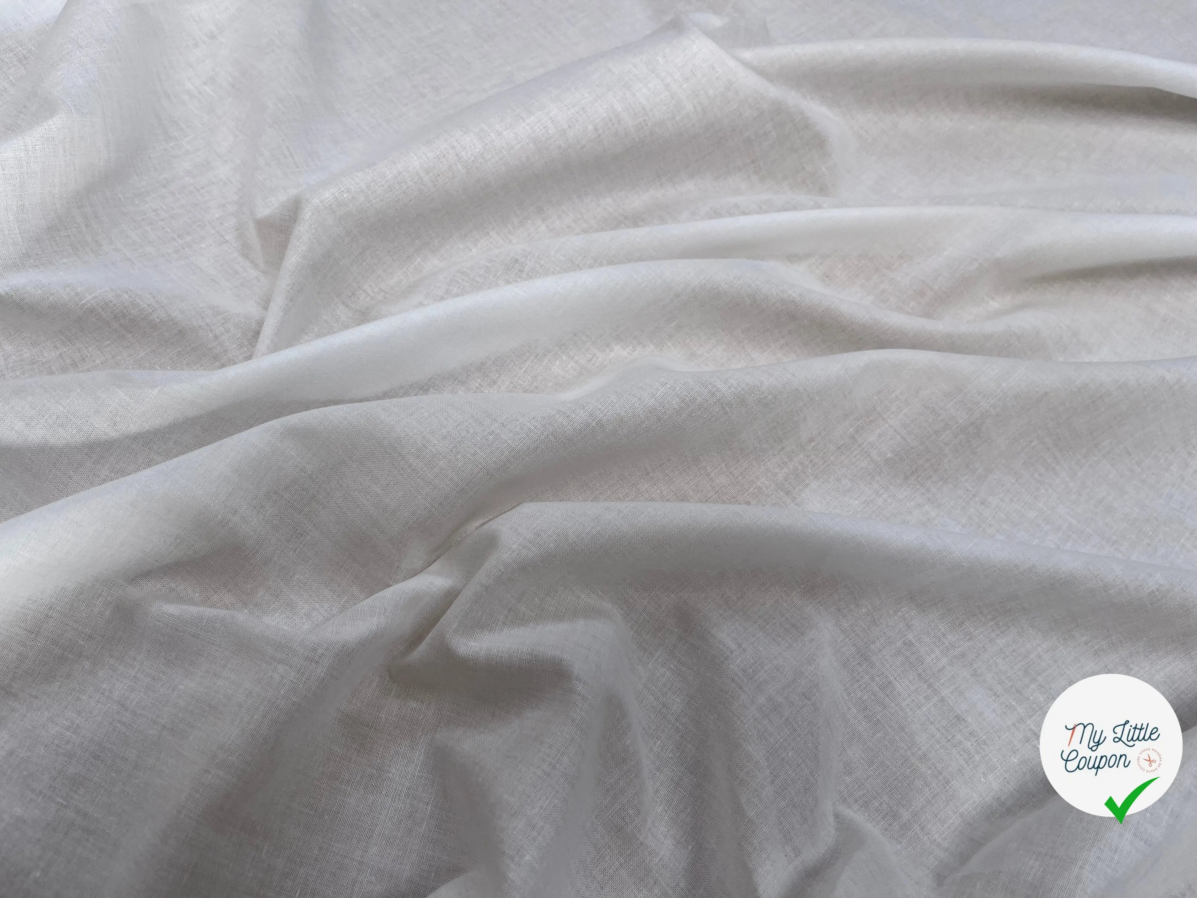 VOILE DE COTON BLANC CASSÉ BELLE DENSITÉ - My Little Coupon