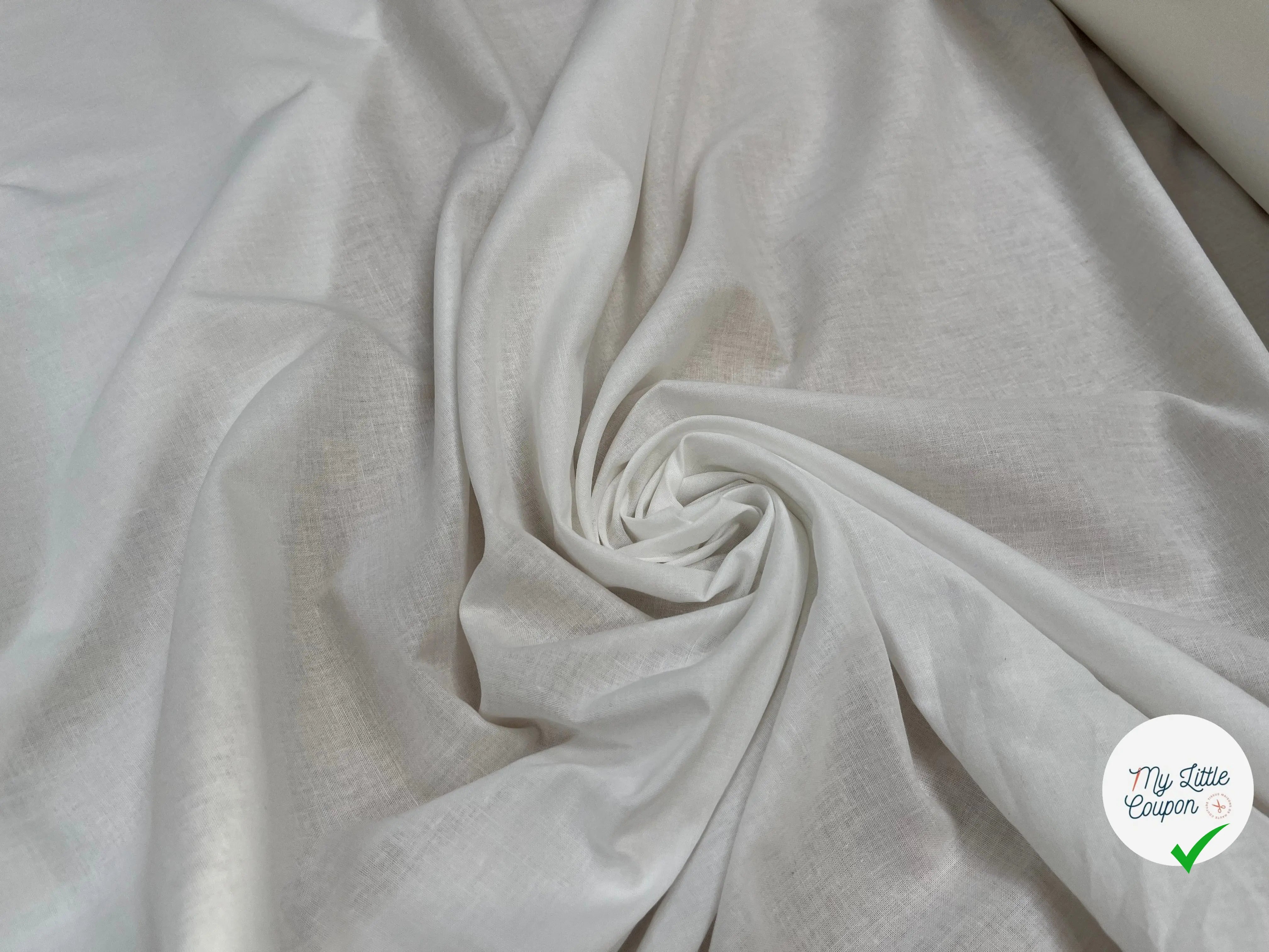 VOILE DE COTON BLANC CASSÉ BELLE DENSITÉ - My Little Coupon