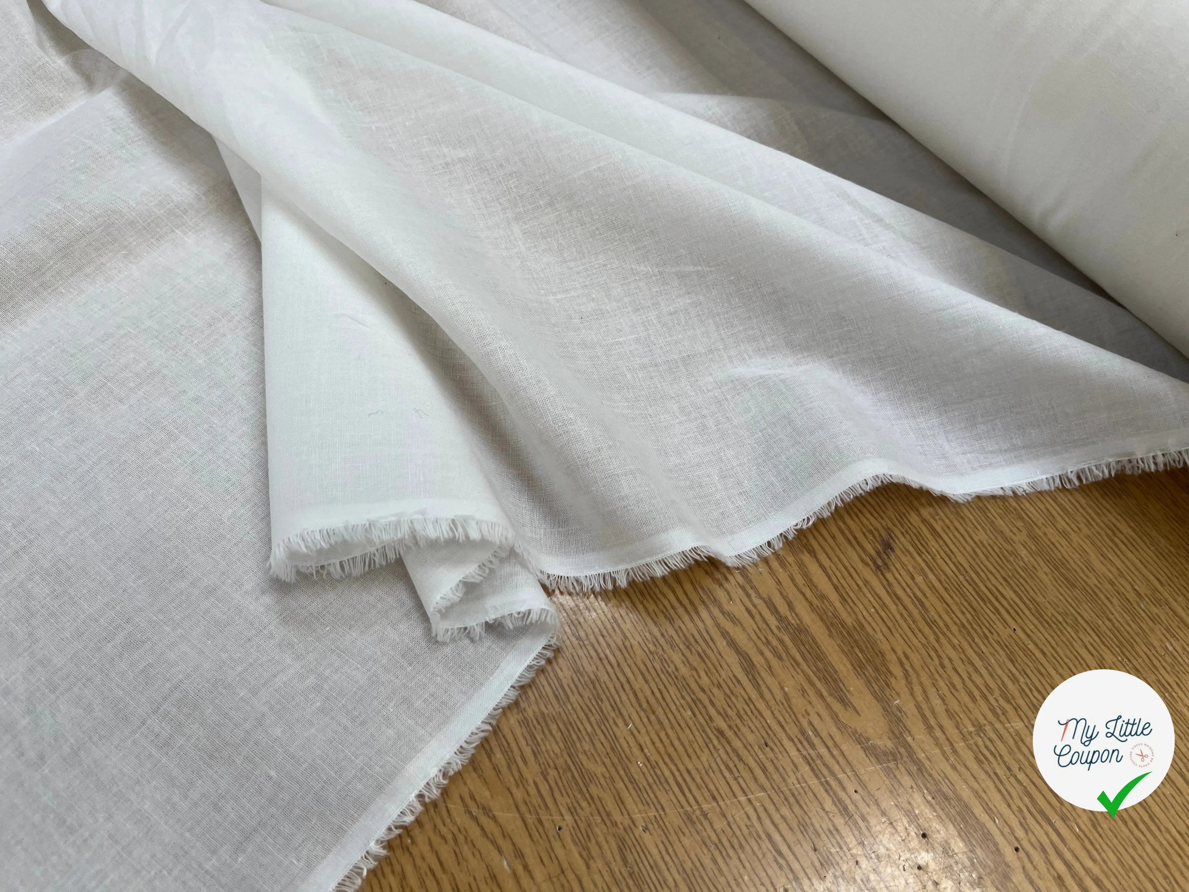 VOILE DE COTON BLANC CASSÉ BELLE DENSITÉ - My Little Coupon