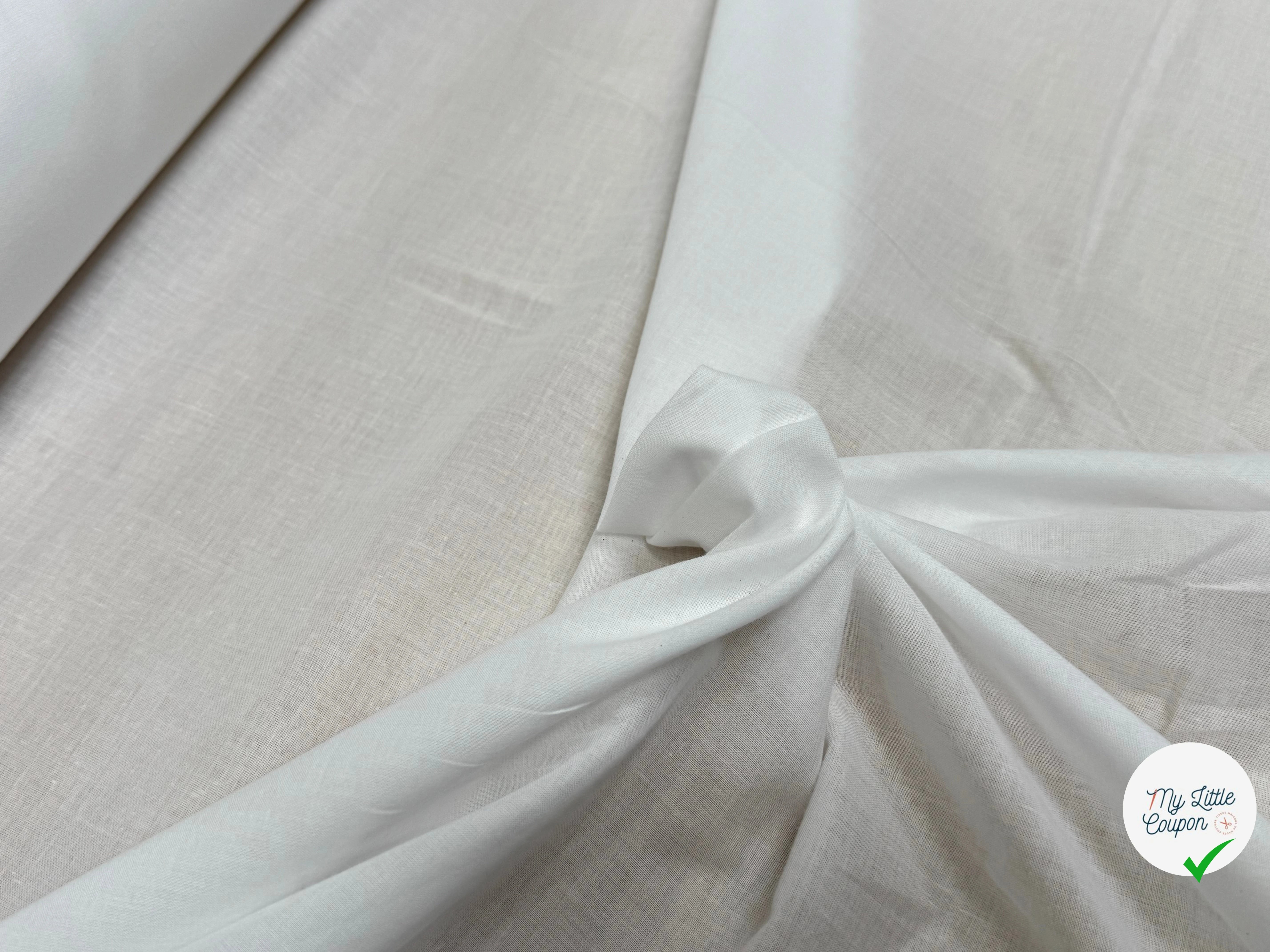 VOILE DE COTON BLANC OPTIQUE FLUIDE - My Little Coupon