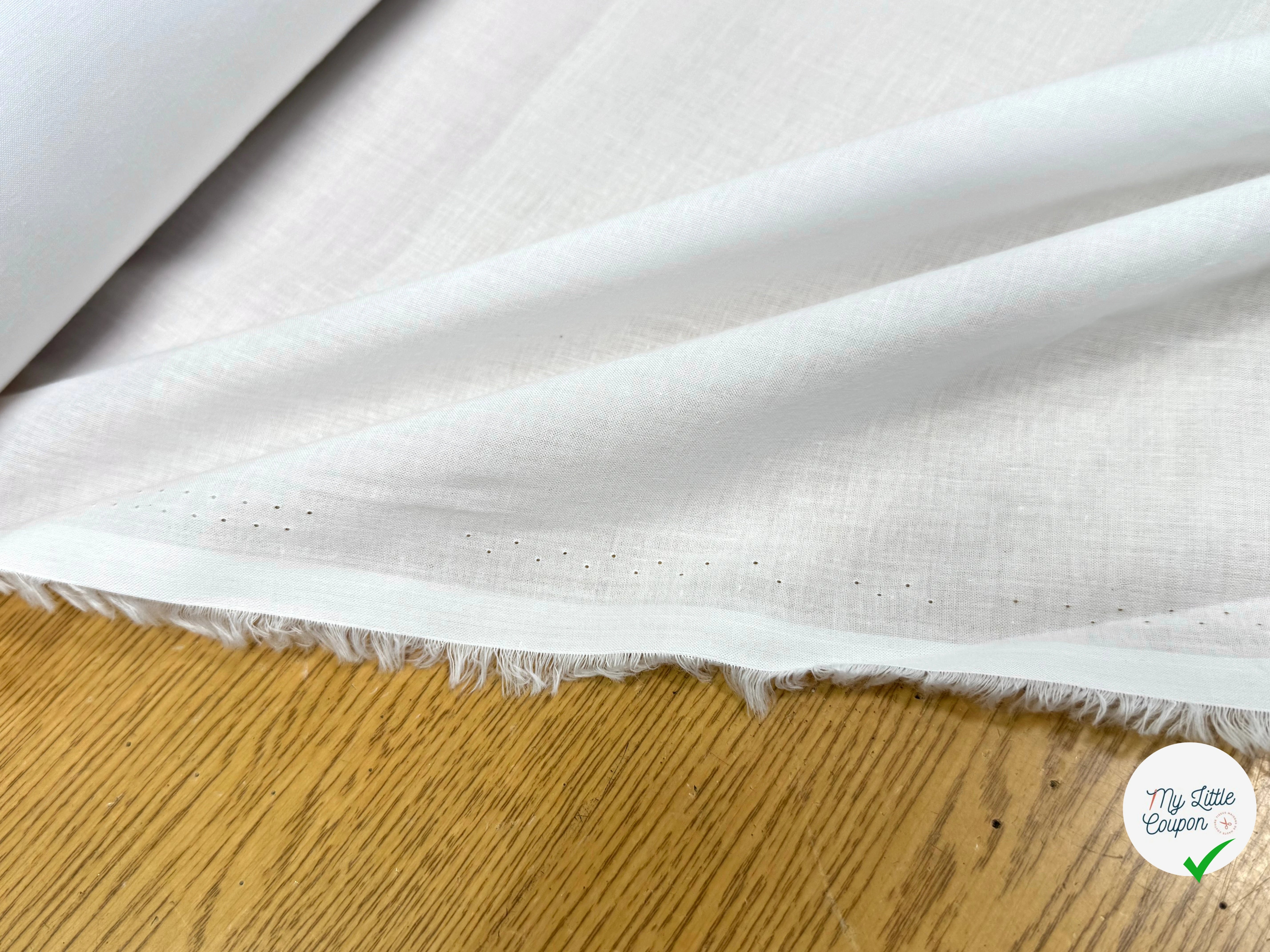 VOILE DE COTON BLANC OPTIQUE FLUIDE - My Little Coupon