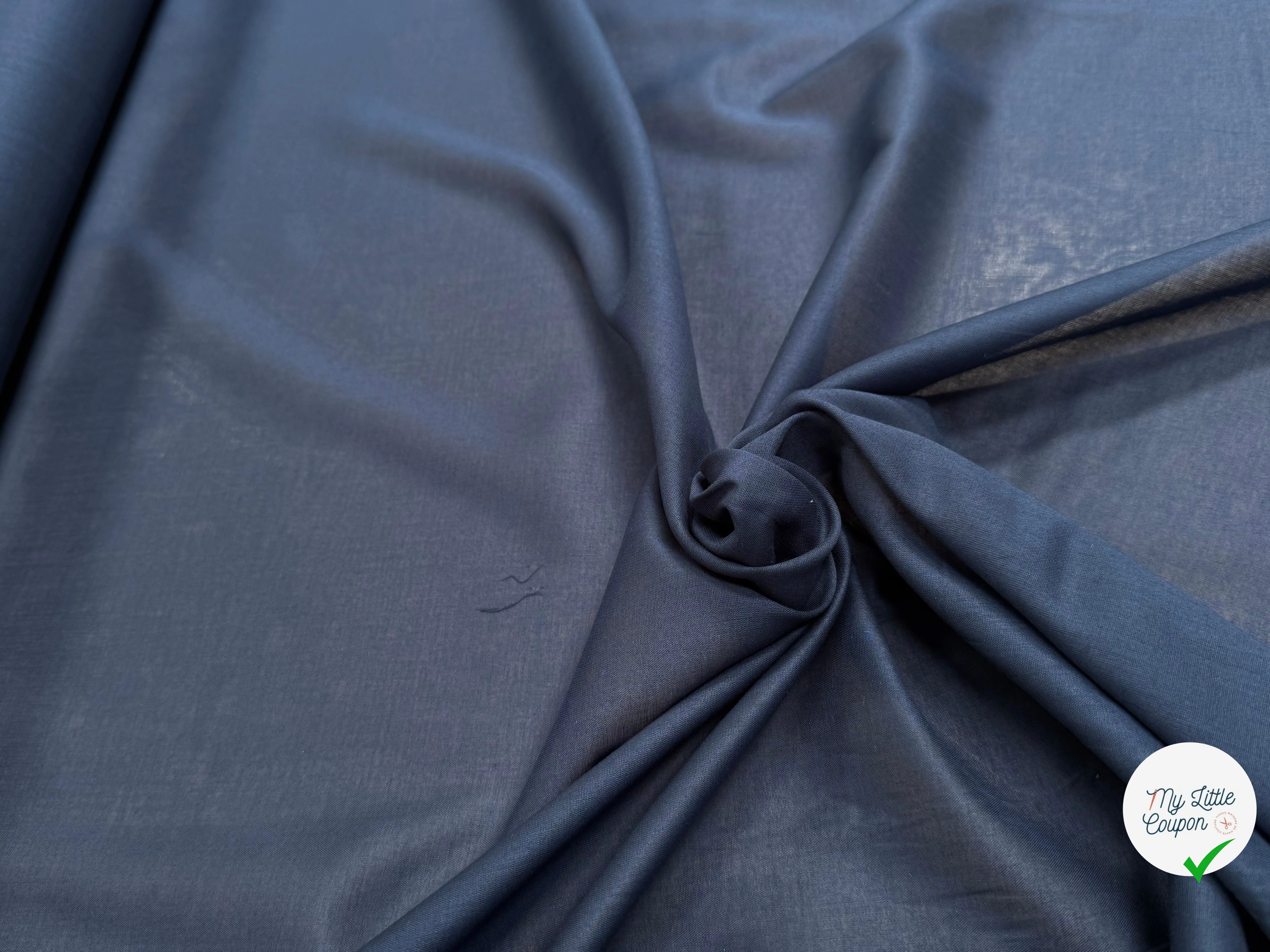 VOILE DE COTON DOUX BLEU MARINE 90 - My Little Coupon