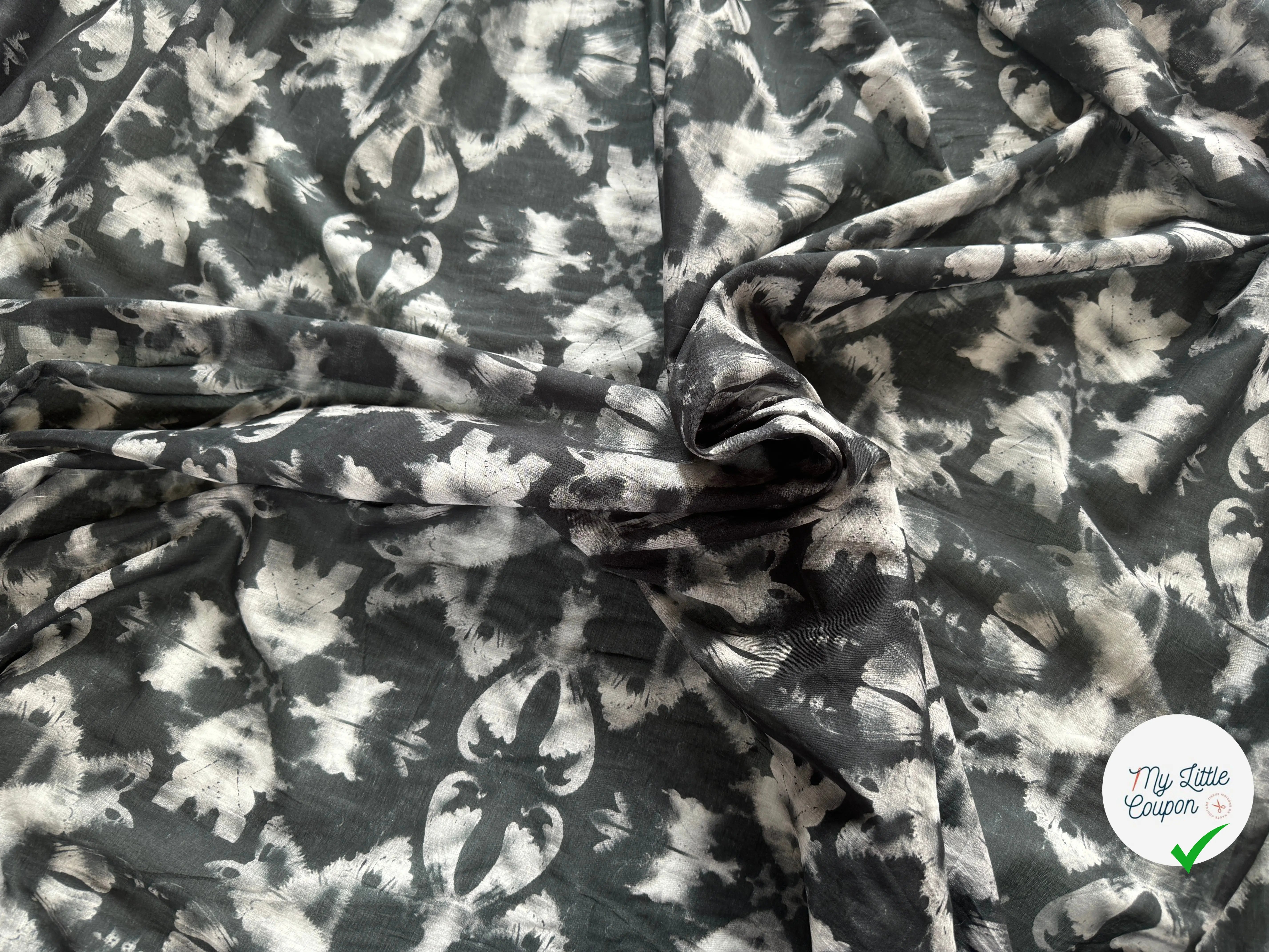 VOILE DE COTON EMERISÉ VOYAGE NOIR - My Little Coupon