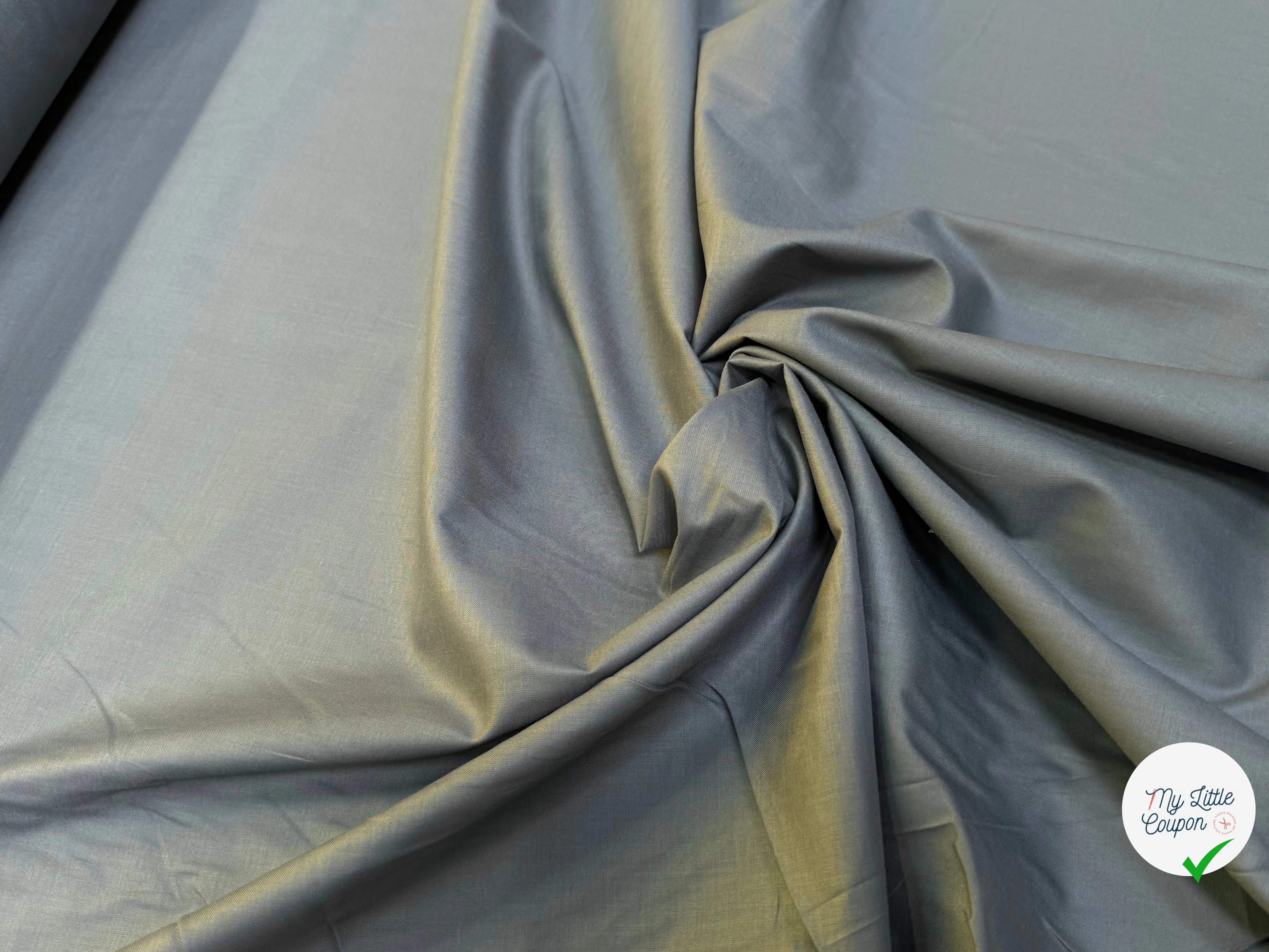 VOILE DE COTON GRIS BLEUTÉ 100% COTON - My Little Coupon