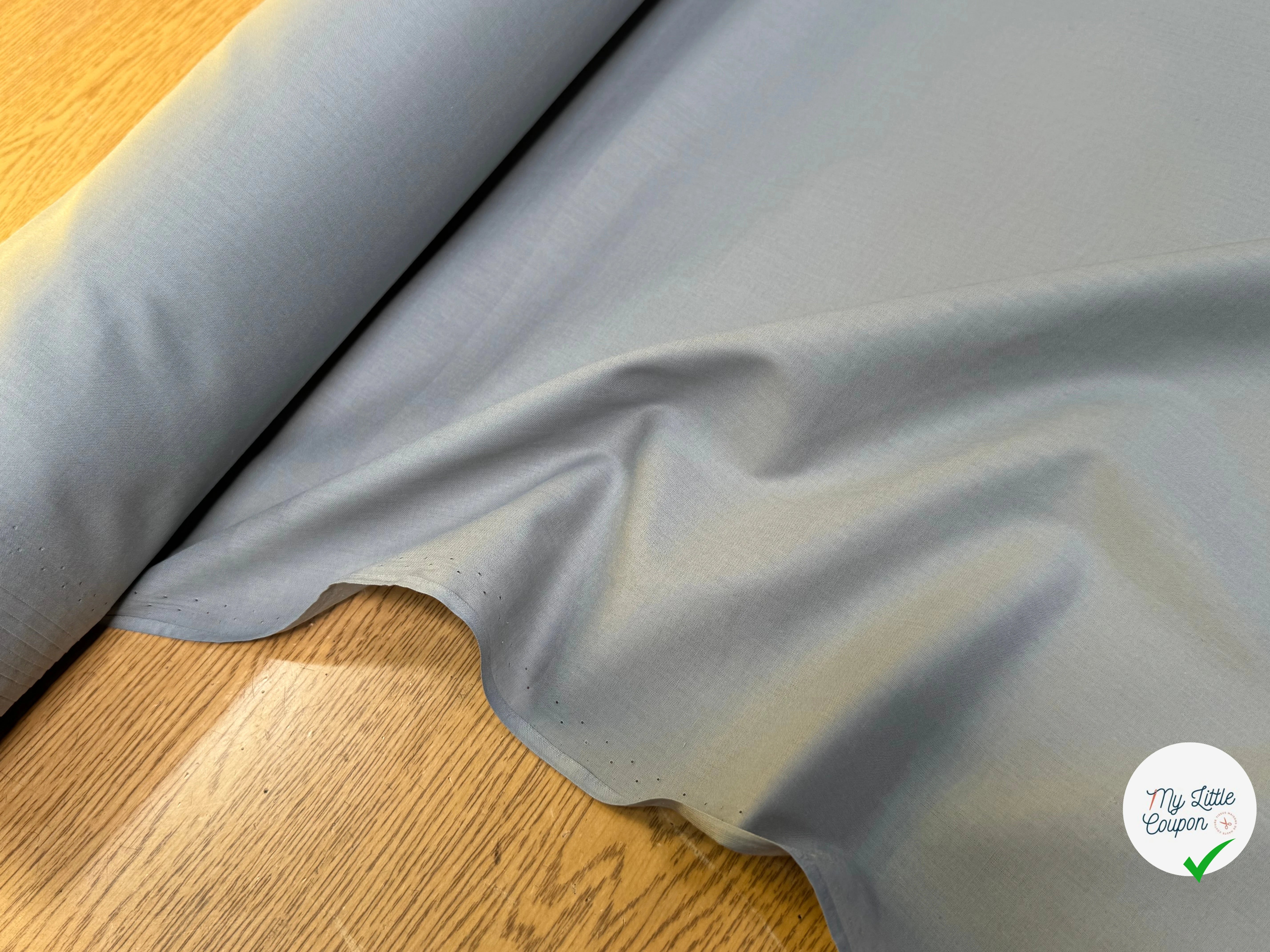 VOILE DE COTON GRIS BLEUTÉ 100% COTON - My Little Coupon