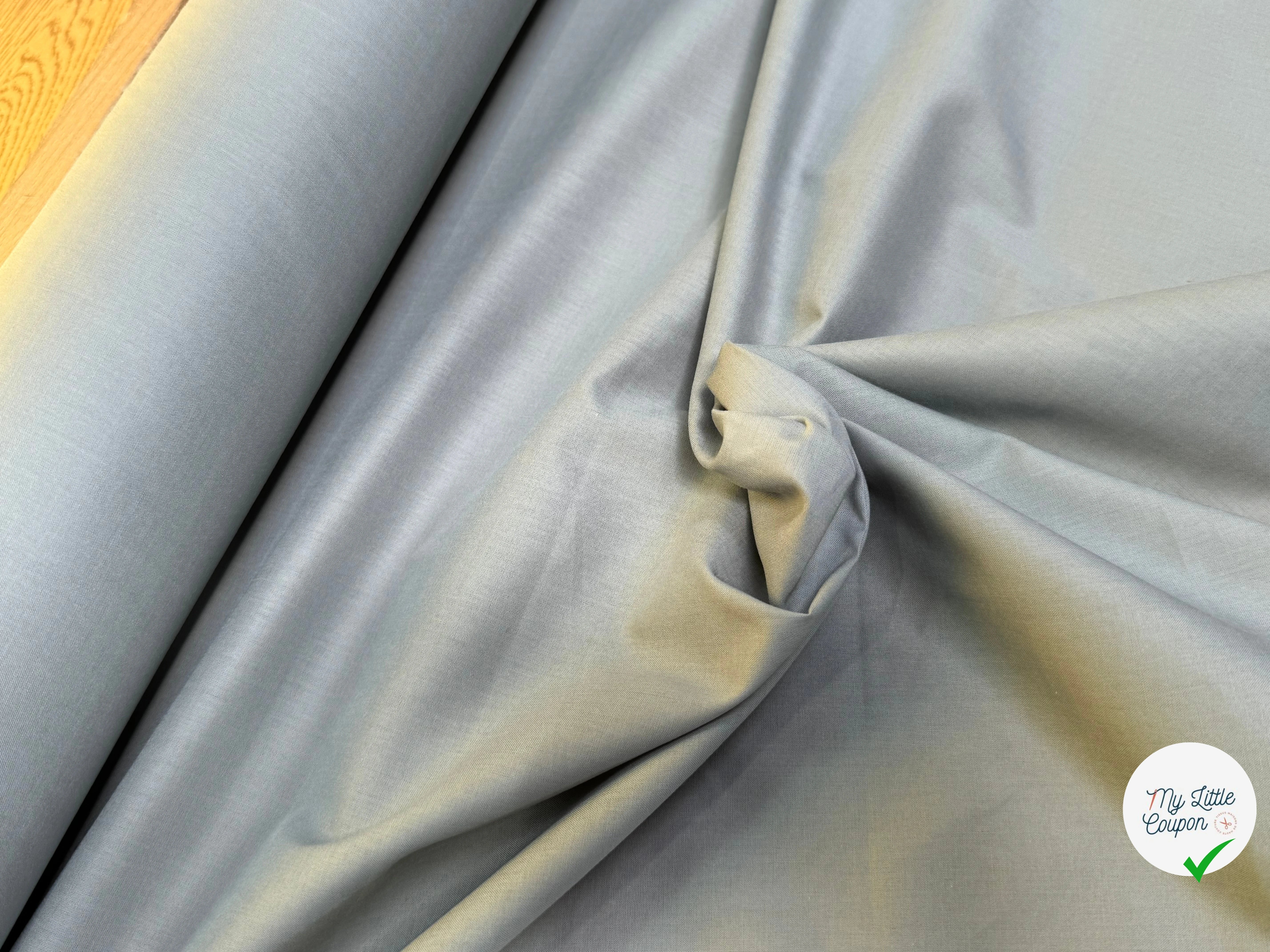 VOILE DE COTON GRIS BLEUTÉ 100% COTON - My Little Coupon