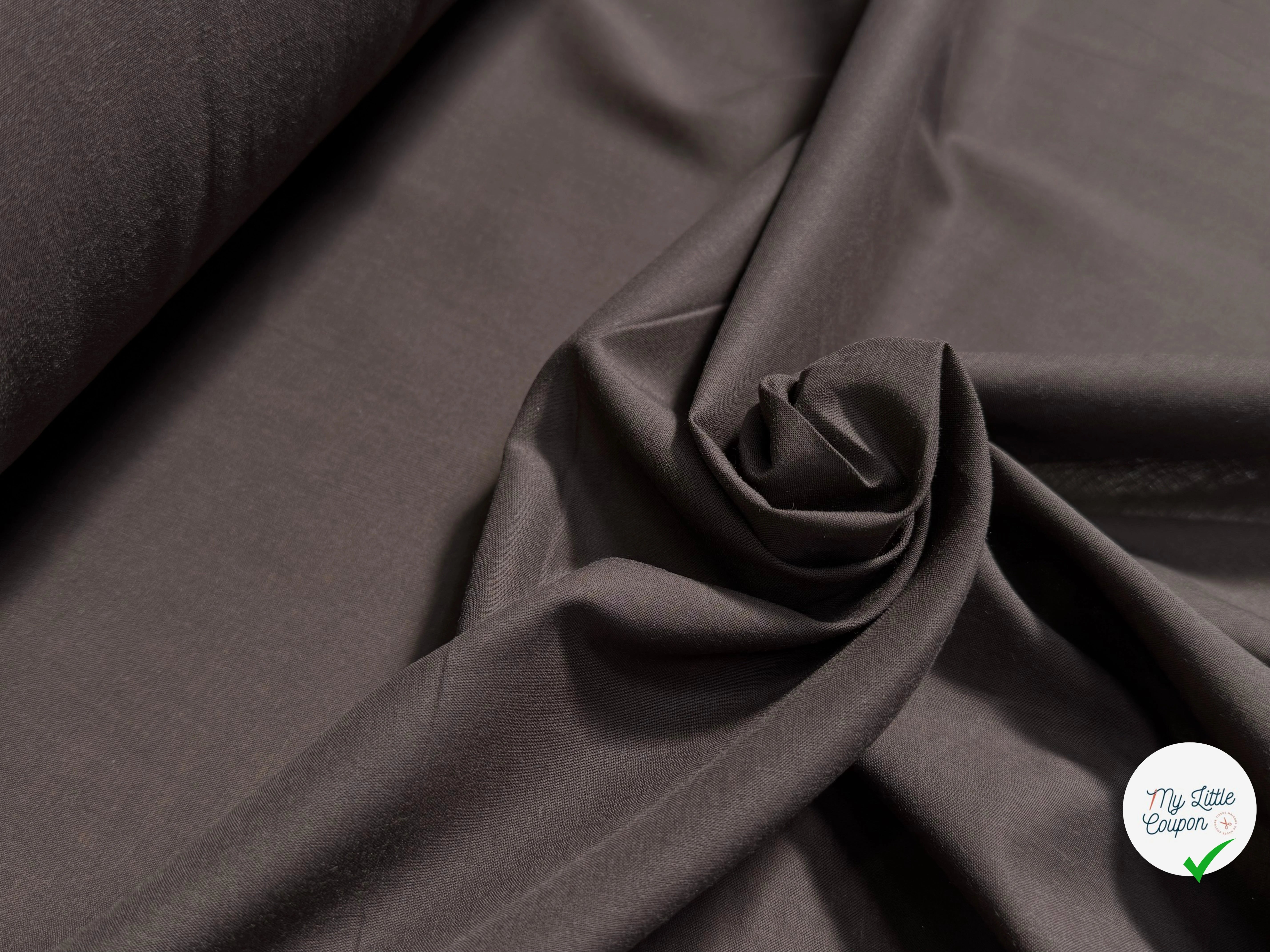 VOILE DE COTON MARRON NOISETTE - My Little Coupon