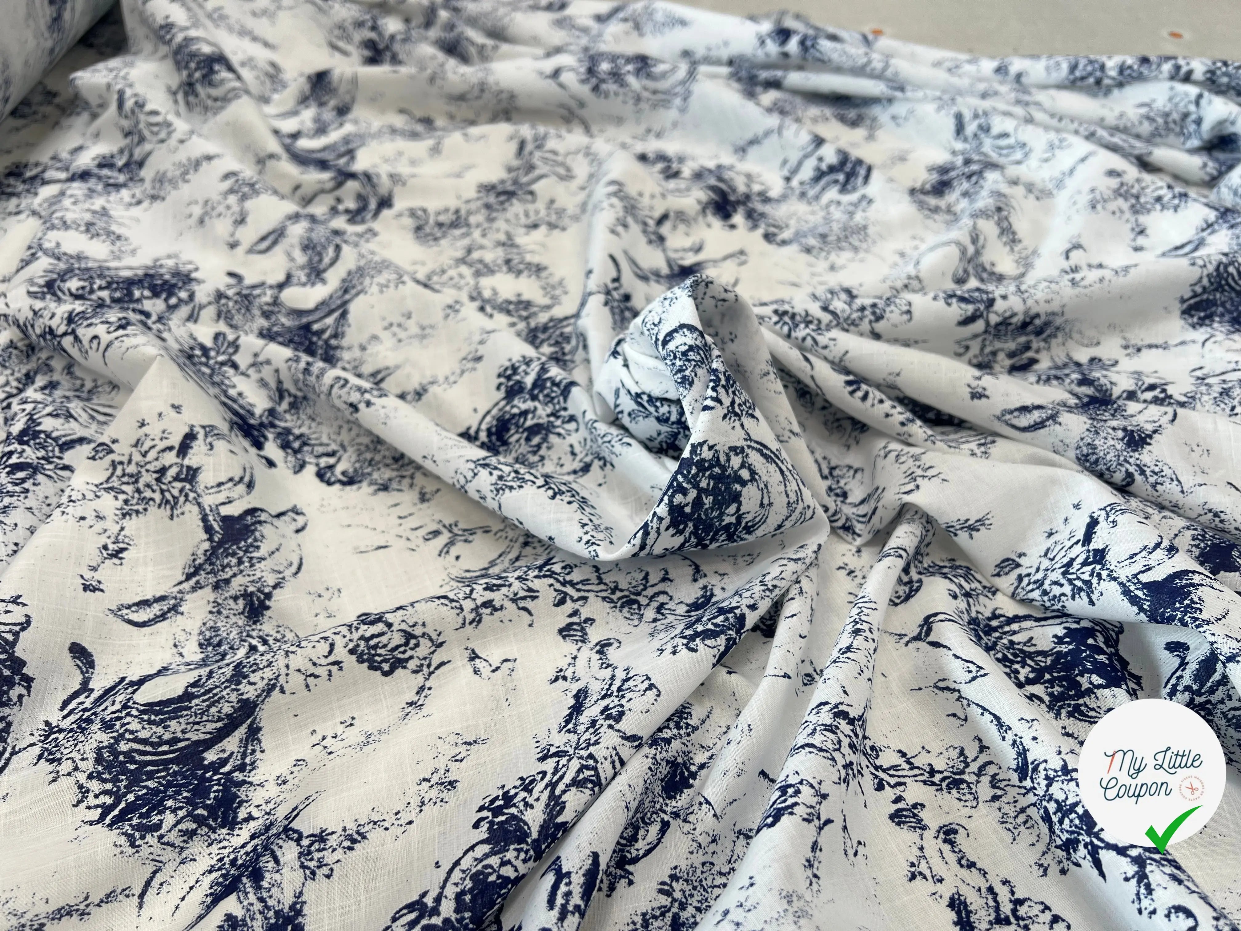 VOILE DE COTON MARVIN 150CM IMPRIMÉ FLEURS - My Little Coupon