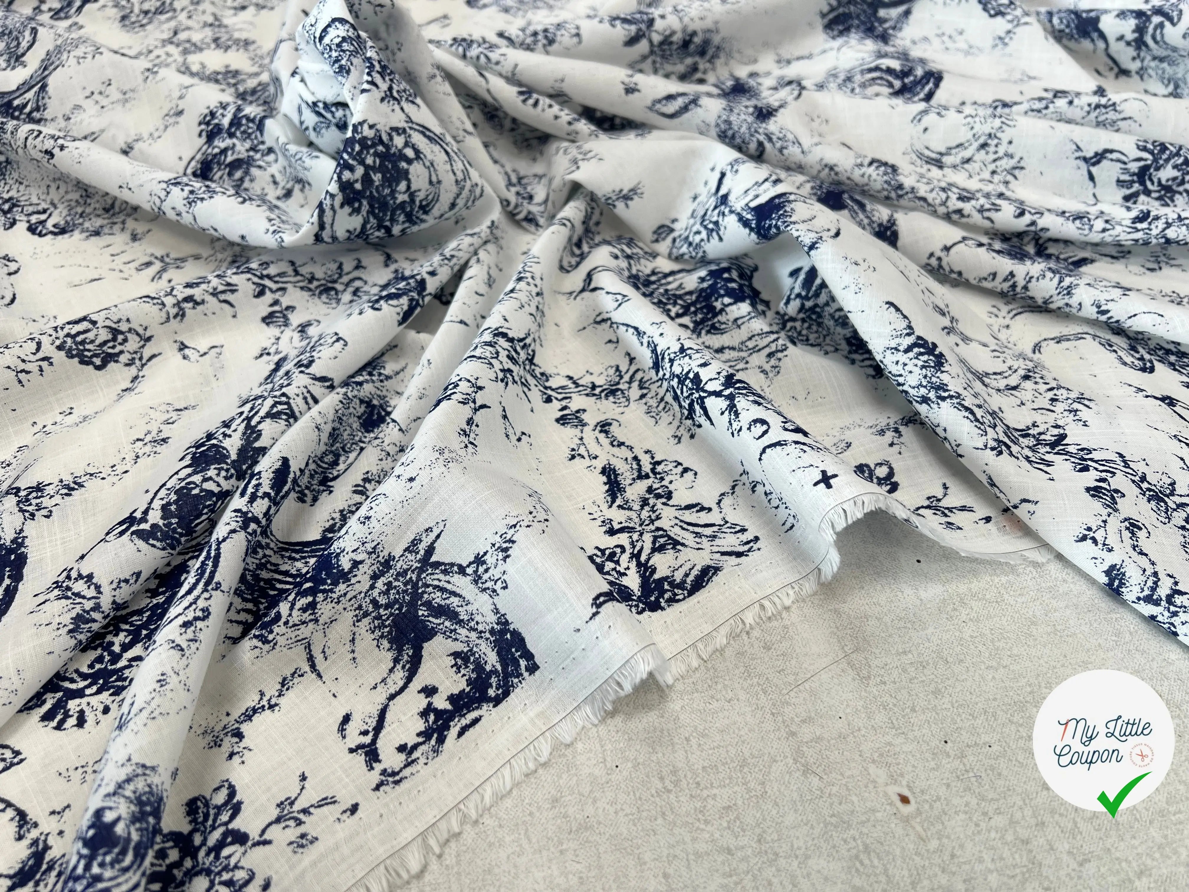 VOILE DE COTON MARVIN 150CM IMPRIMÉ FLEURS - My Little Coupon