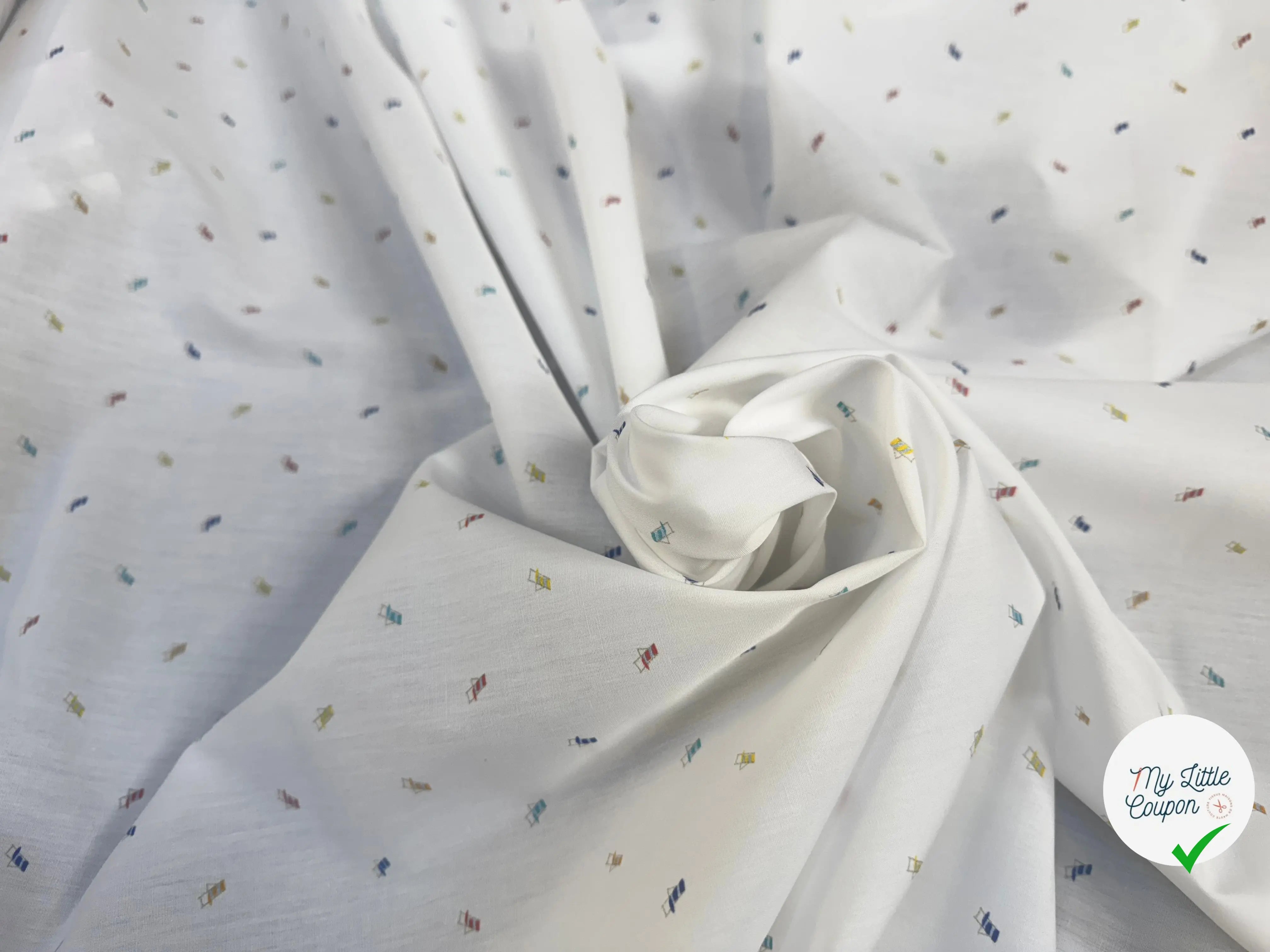 VOILE DE COTON MOTIF PETITS TRANSATS - My Little Coupon