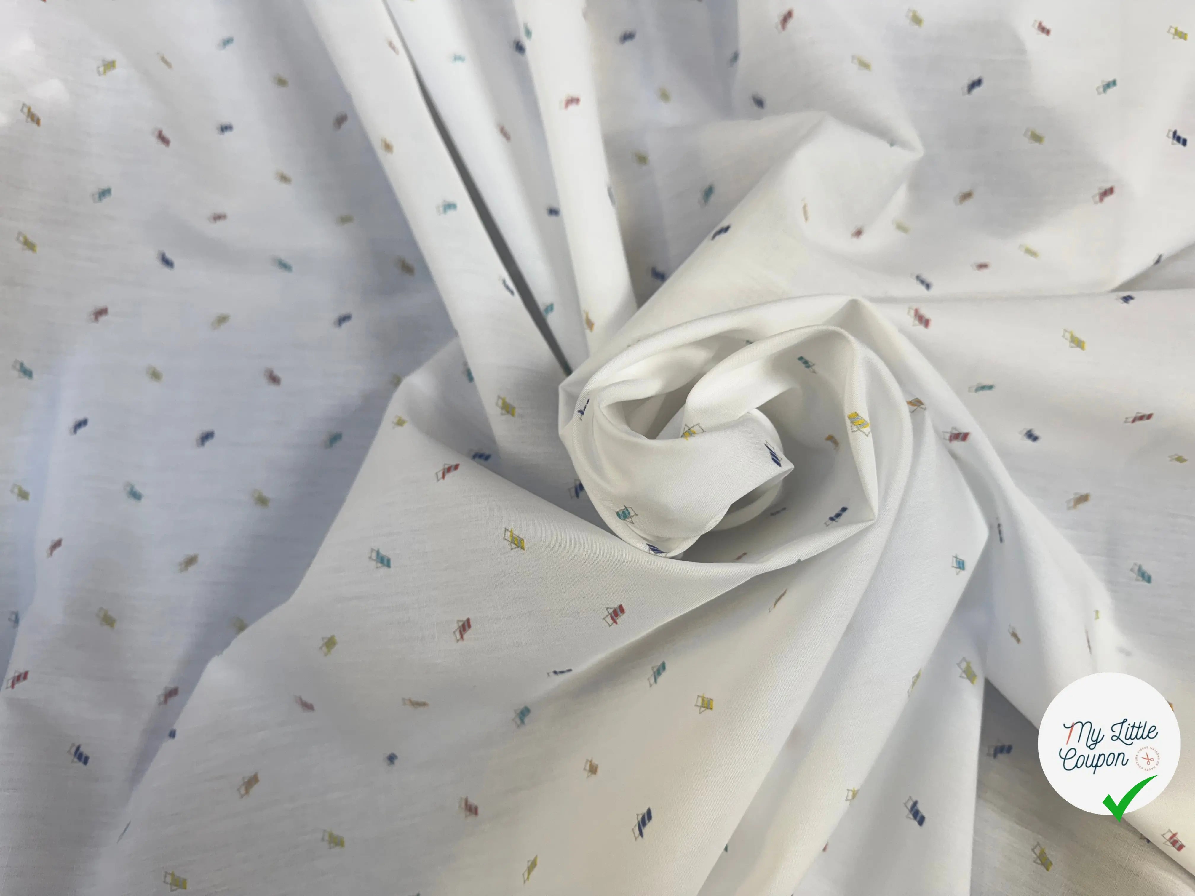 VOILE DE COTON MOTIF PETITS TRANSATS - My Little Coupon