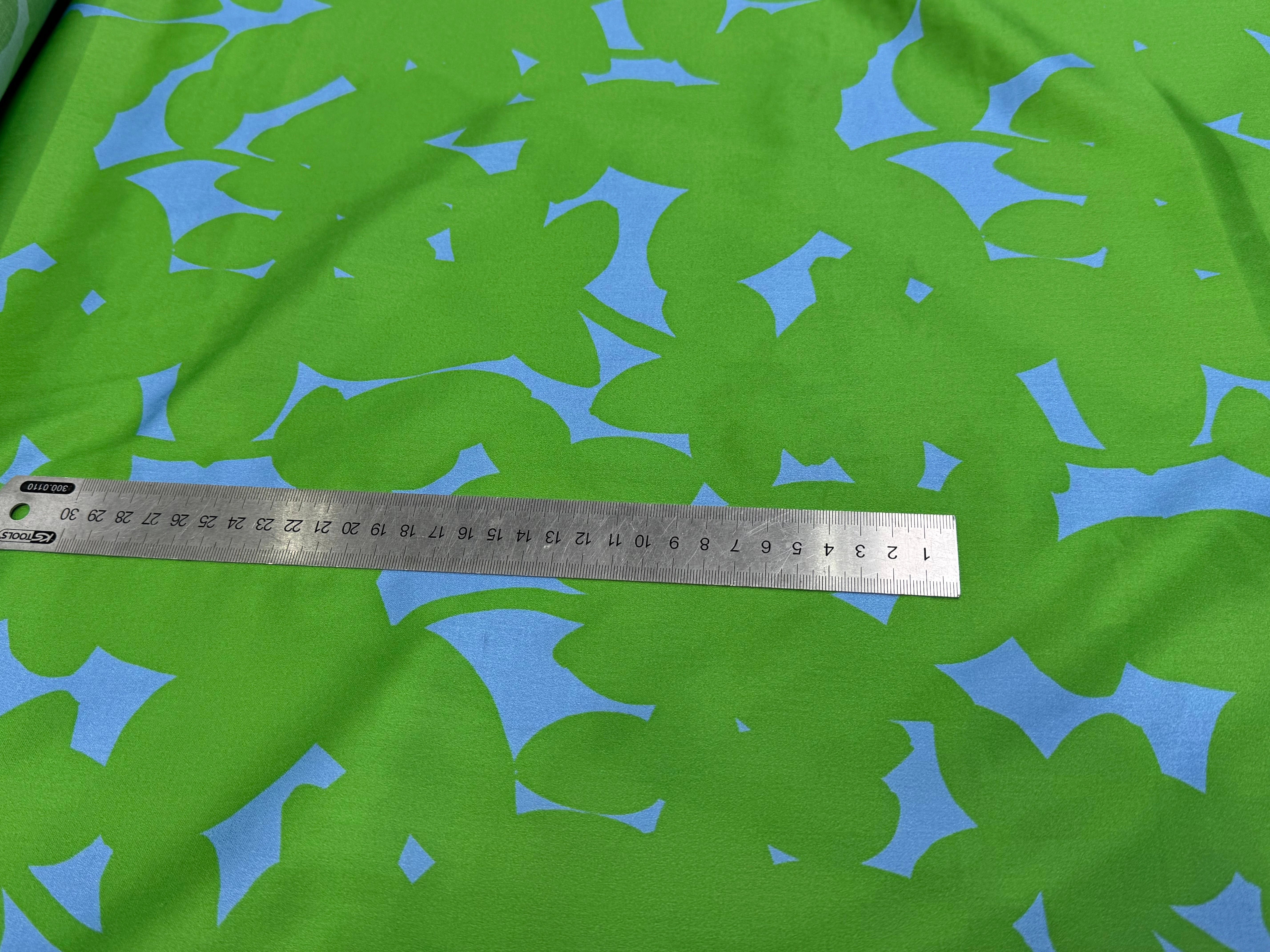 VOILE DE COTON NINFEA OMBRE VERT IMPRIMÉ FLORAL GRAPHIQUE BICOLORE - My Little Coupon