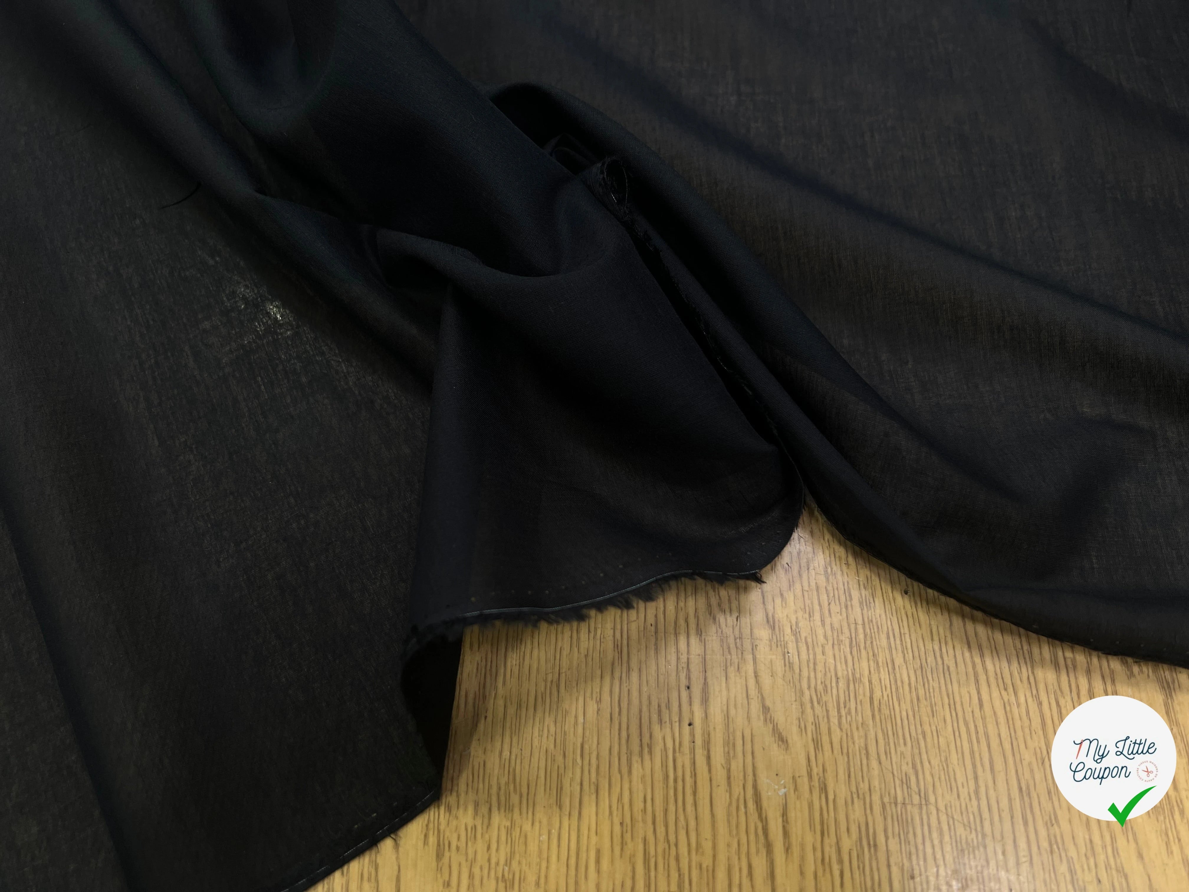 VOILE DE COTON NOIR FOND DE POCHE - My Little Coupon